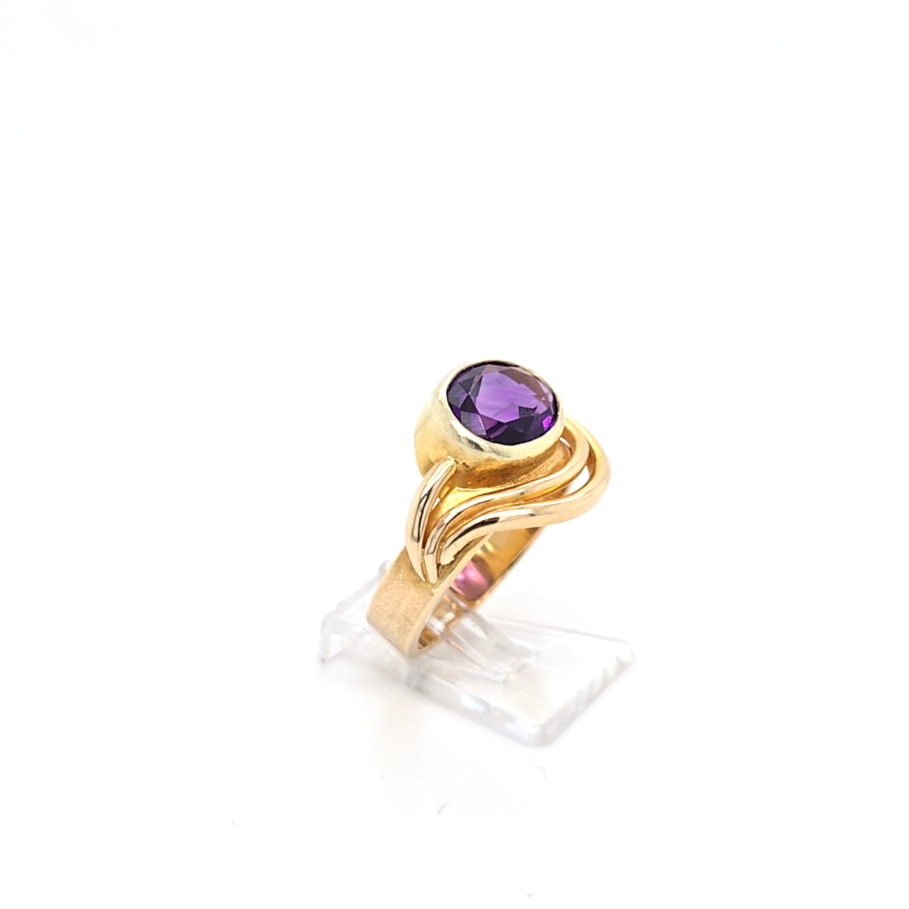 Ring Gelb Gold 585 Schmuckstein Lila Damen Schmuck