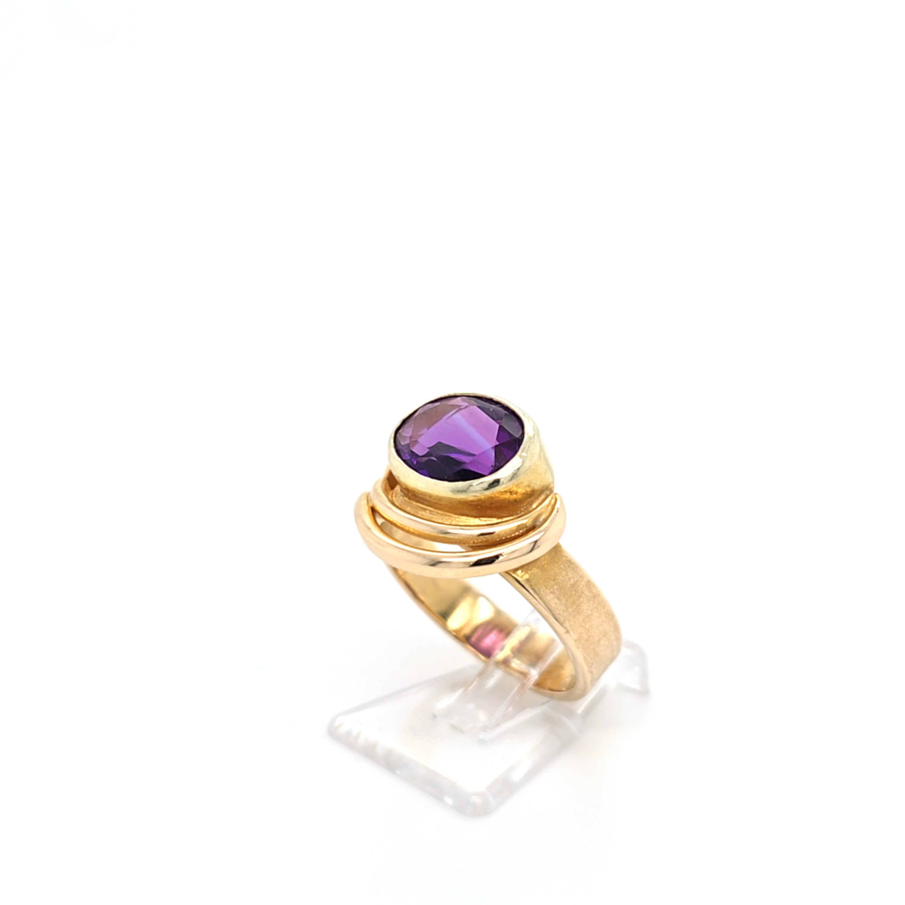 Ring Gelb Gold 585 Schmuckstein Lila Damen Schmuck