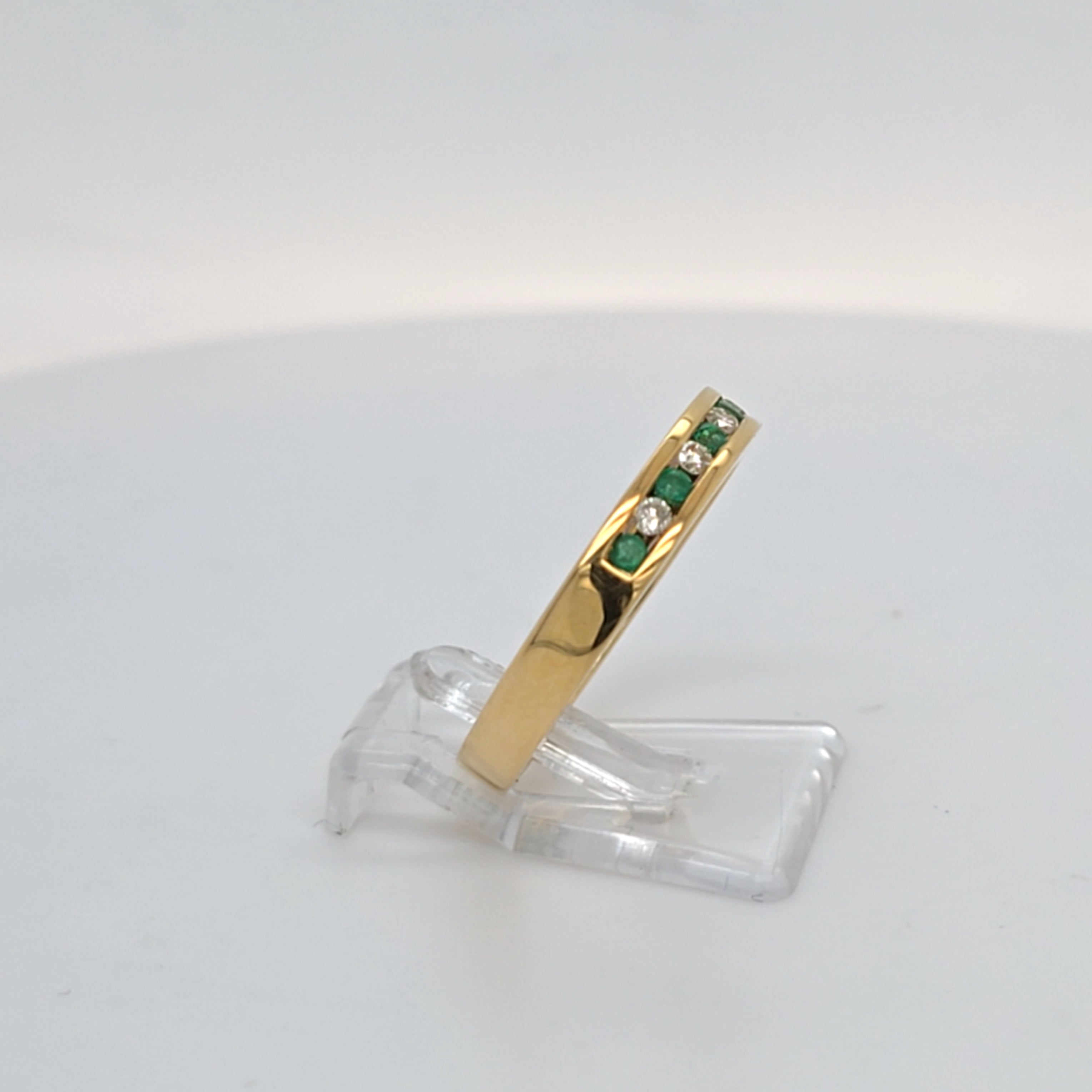 Ring Gelb Gold 750 Brillanten Schmuckstein Grün Damen