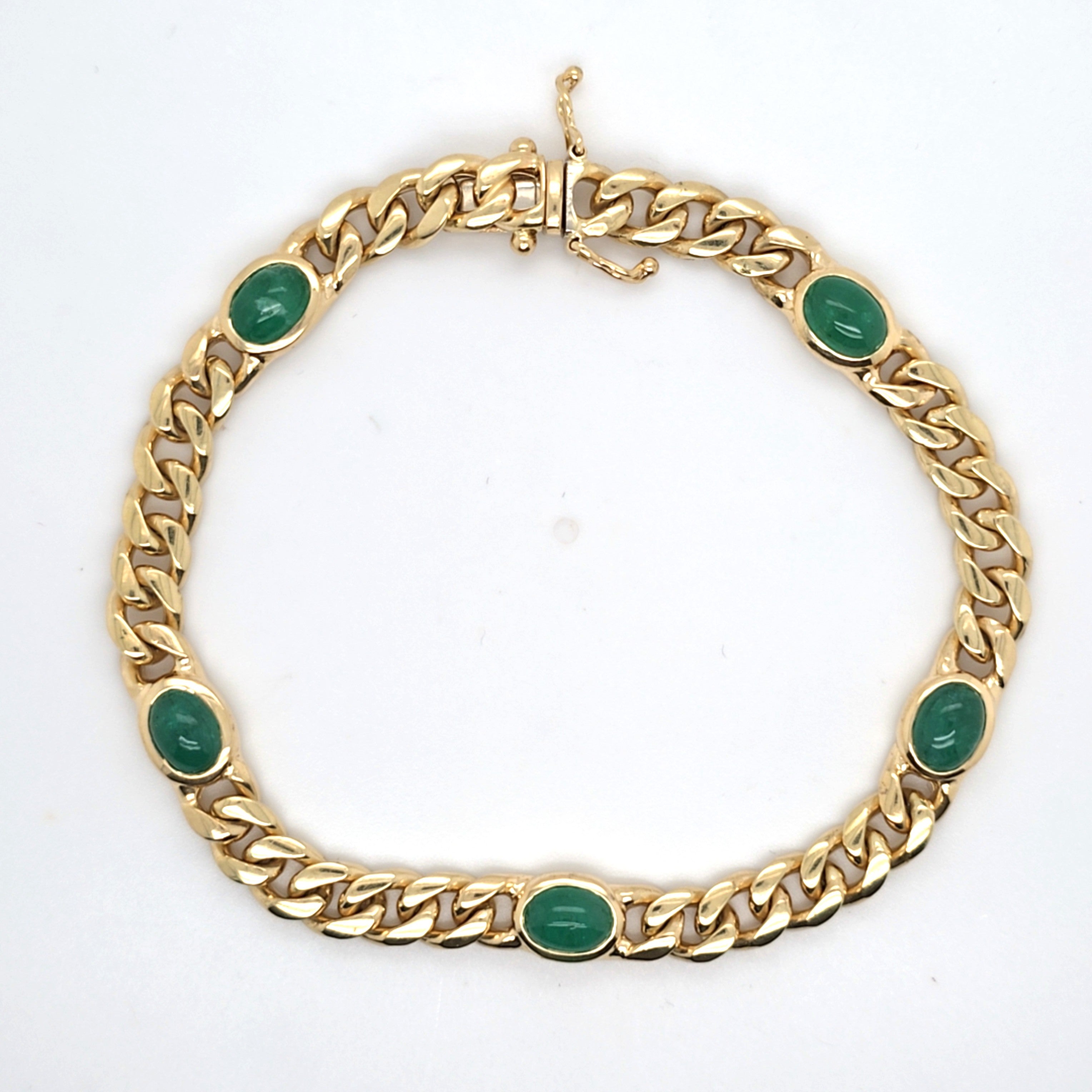 Armband Gelb Gold Schmucksteine Grün Damen