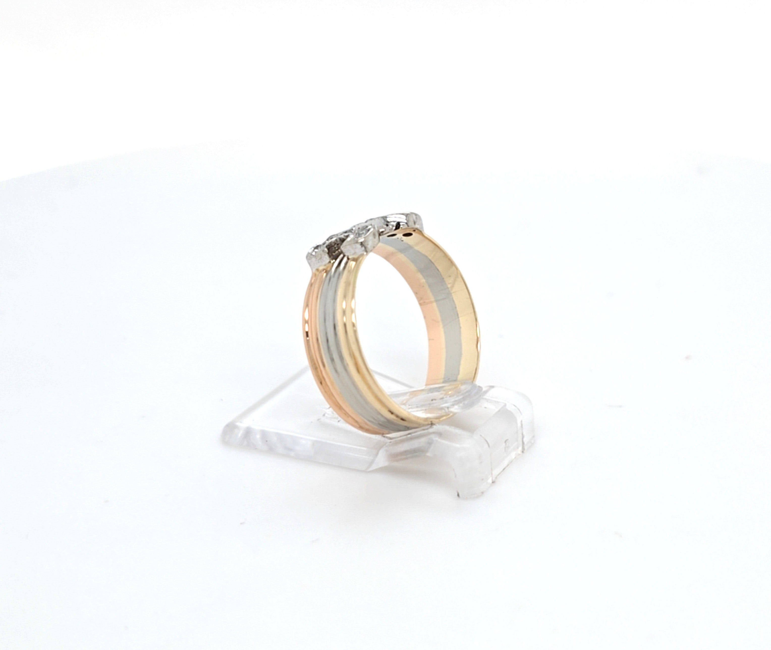 CARTIER Ring Tricolor 750 Damen Diamanten