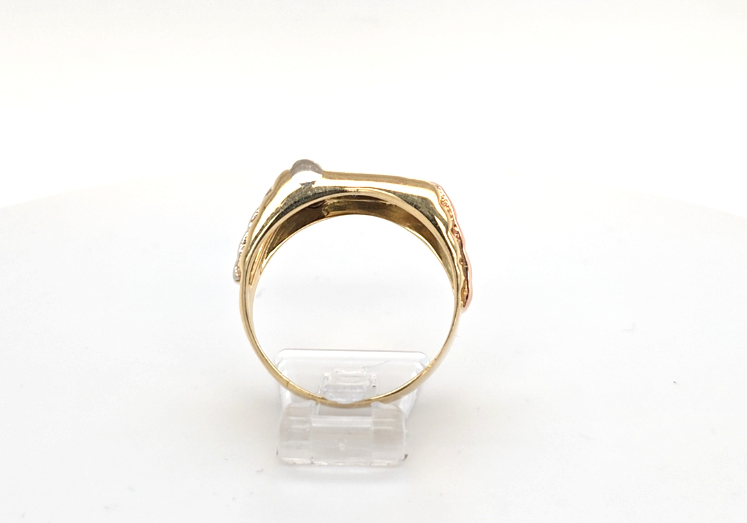 Ring Gelb Weiß Rot Gold 585 Schmuckstein Blau Unisex