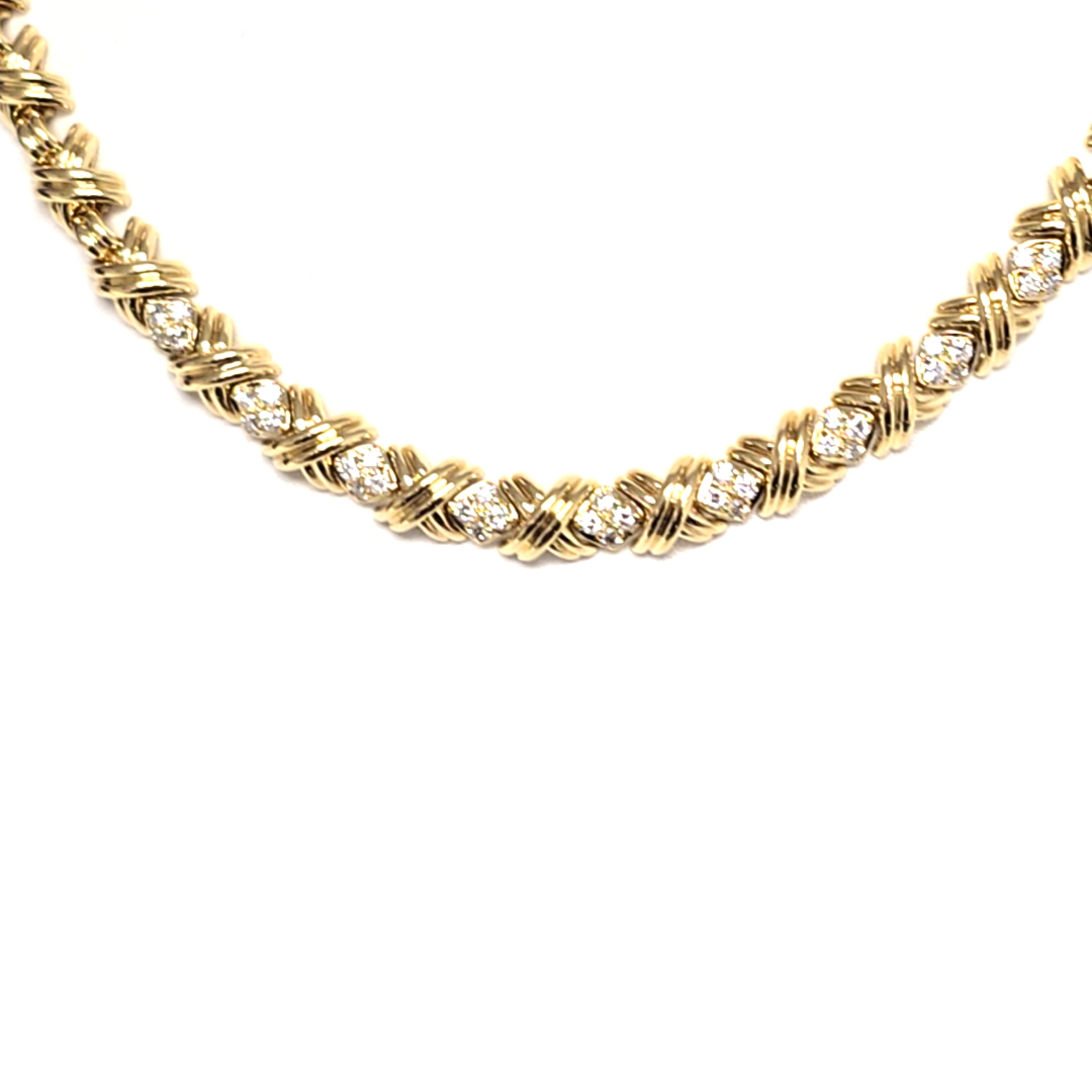 TIFFANY & Co Collier Gelb Gold Signature X m. Brillanten 750 18 kt 221606