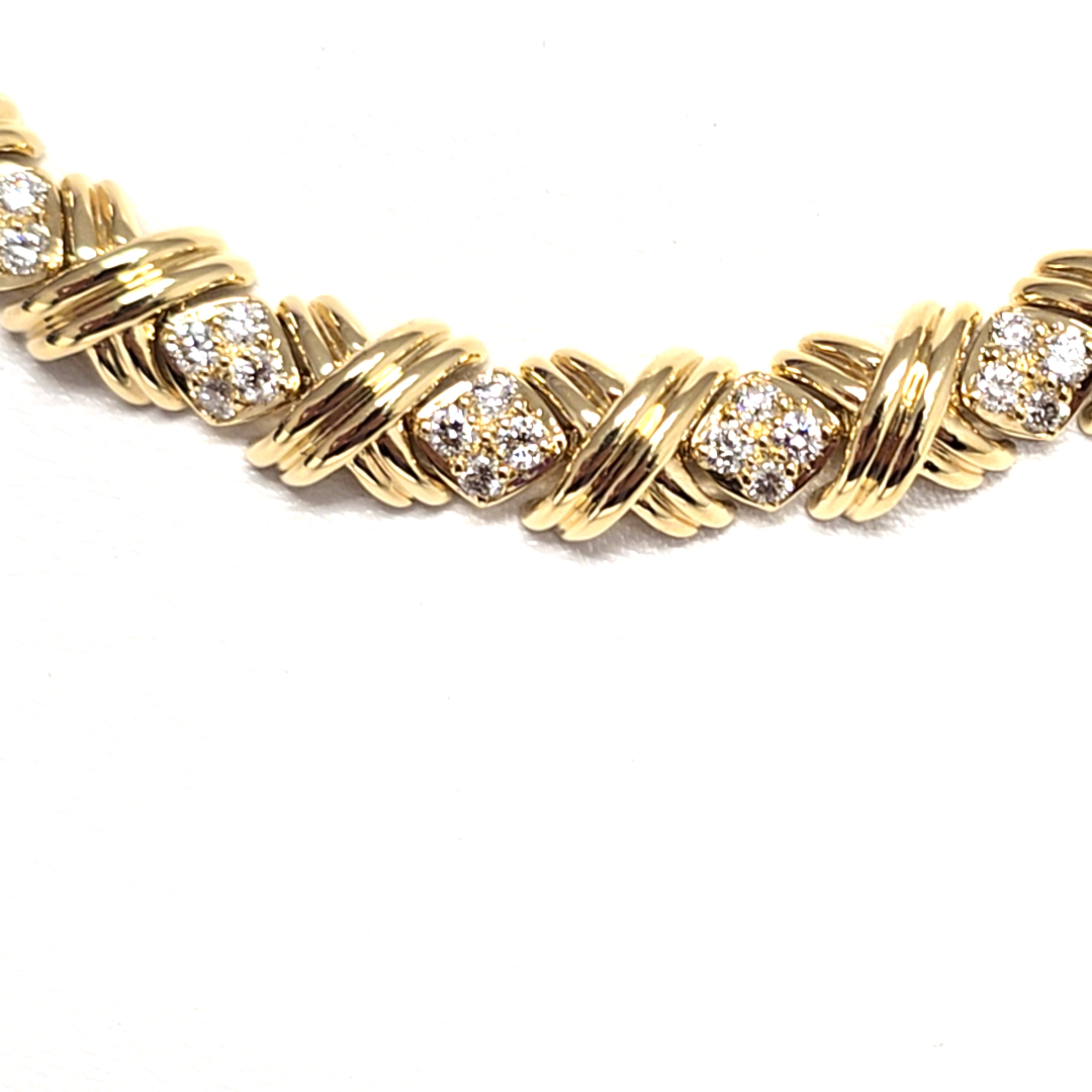 TIFFANY & Co Collier Gelb Gold Signature X m. Brillanten 750 18 kt 221606