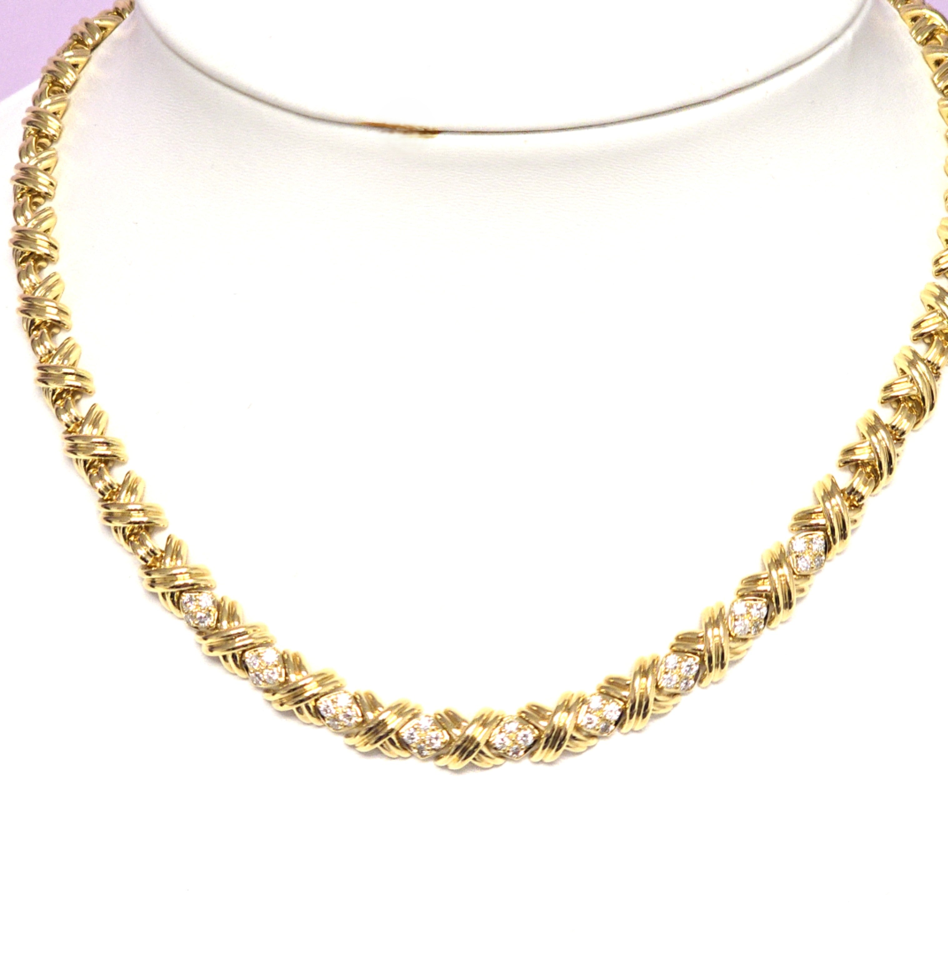TIFFANY & Co Collier Gelb Gold Signature X m. Brillanten 750 18 kt 221606