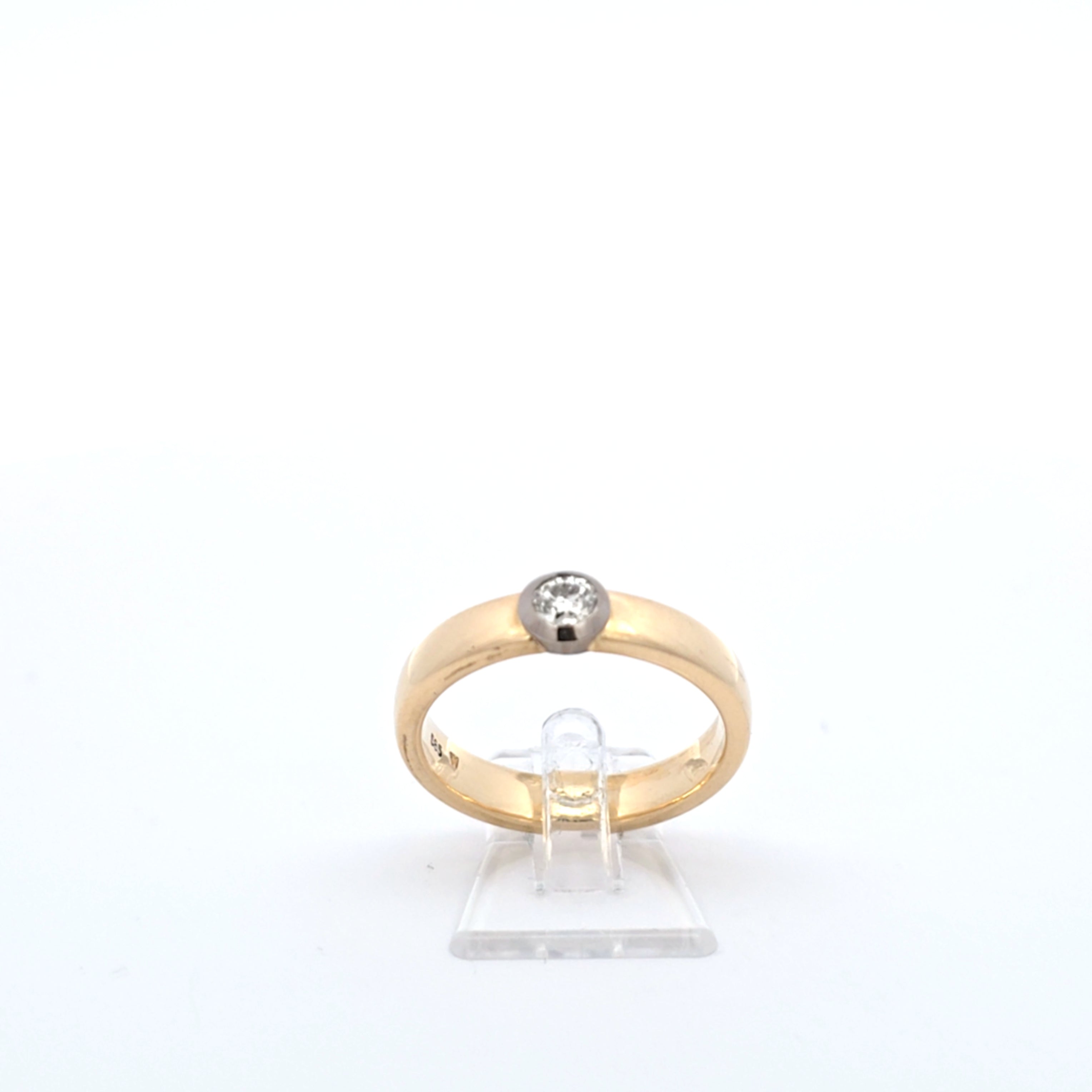 Ring Gelb Weiß Gold 585 Brillant Schmuck Geschenk Unisex