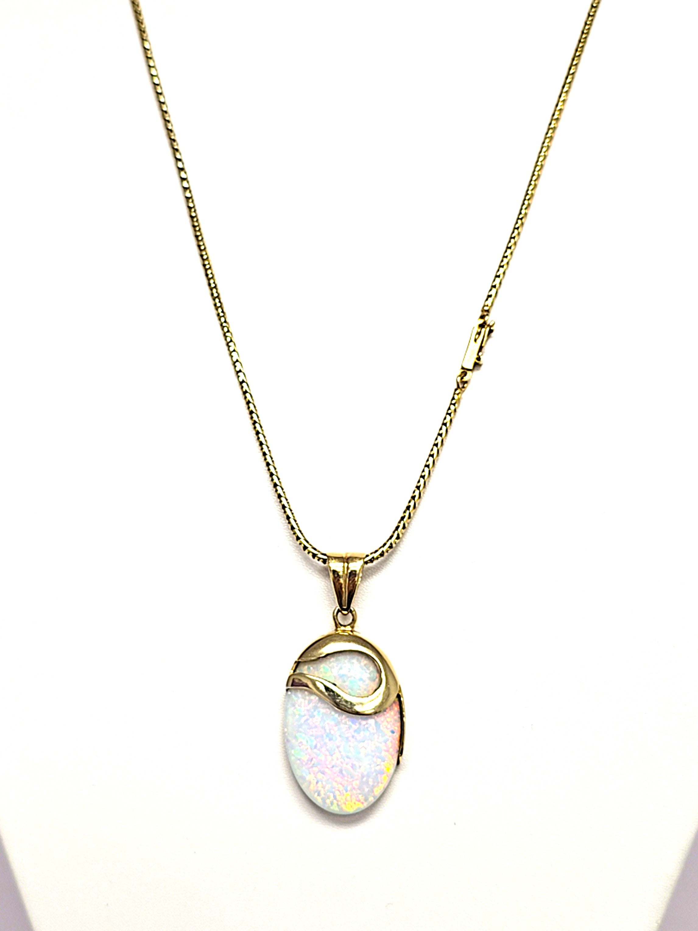 Kette Collier Gold 585 14 kt Opal Damen