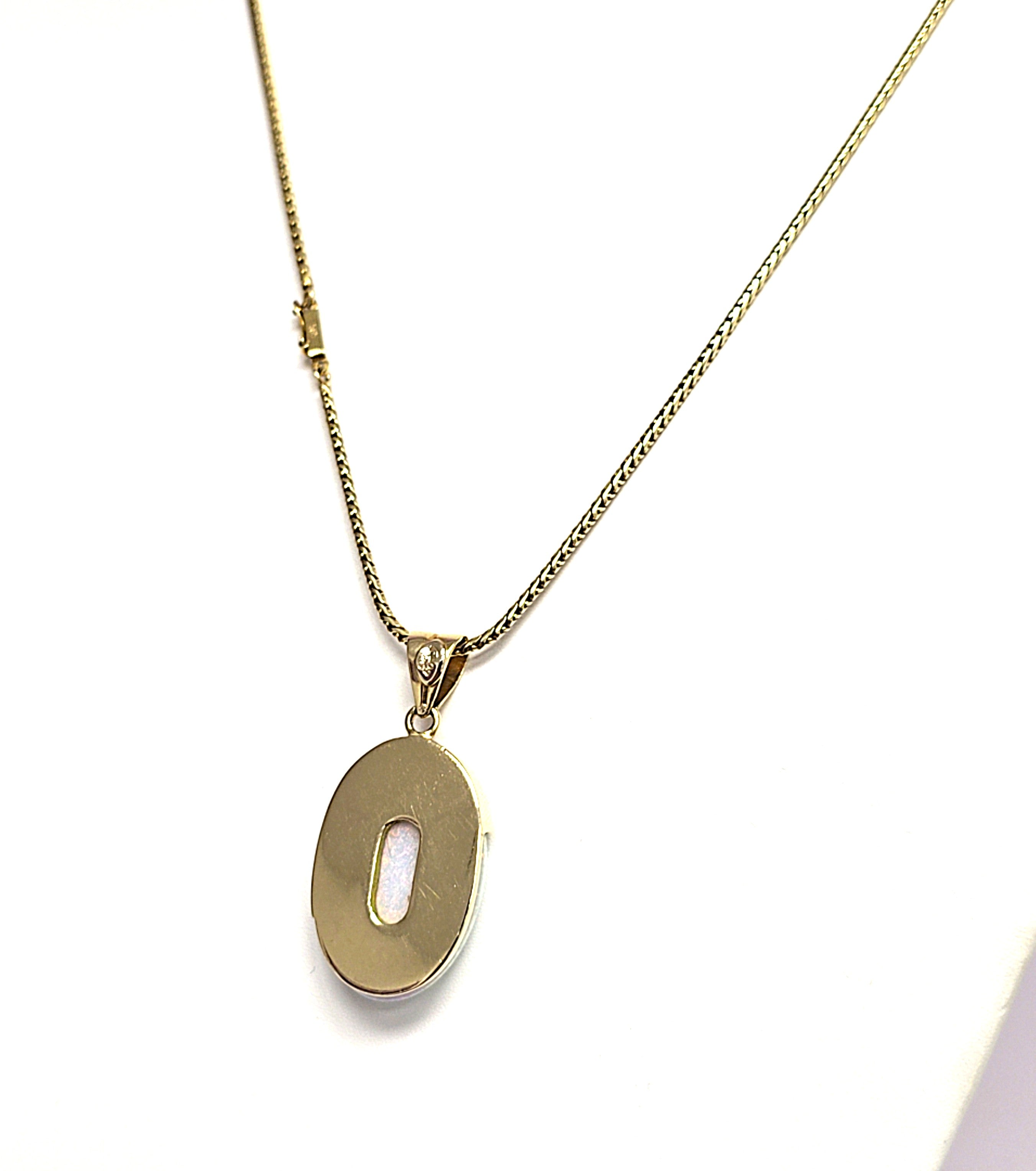 Kette Collier Gold 585 14 kt Opal Damen