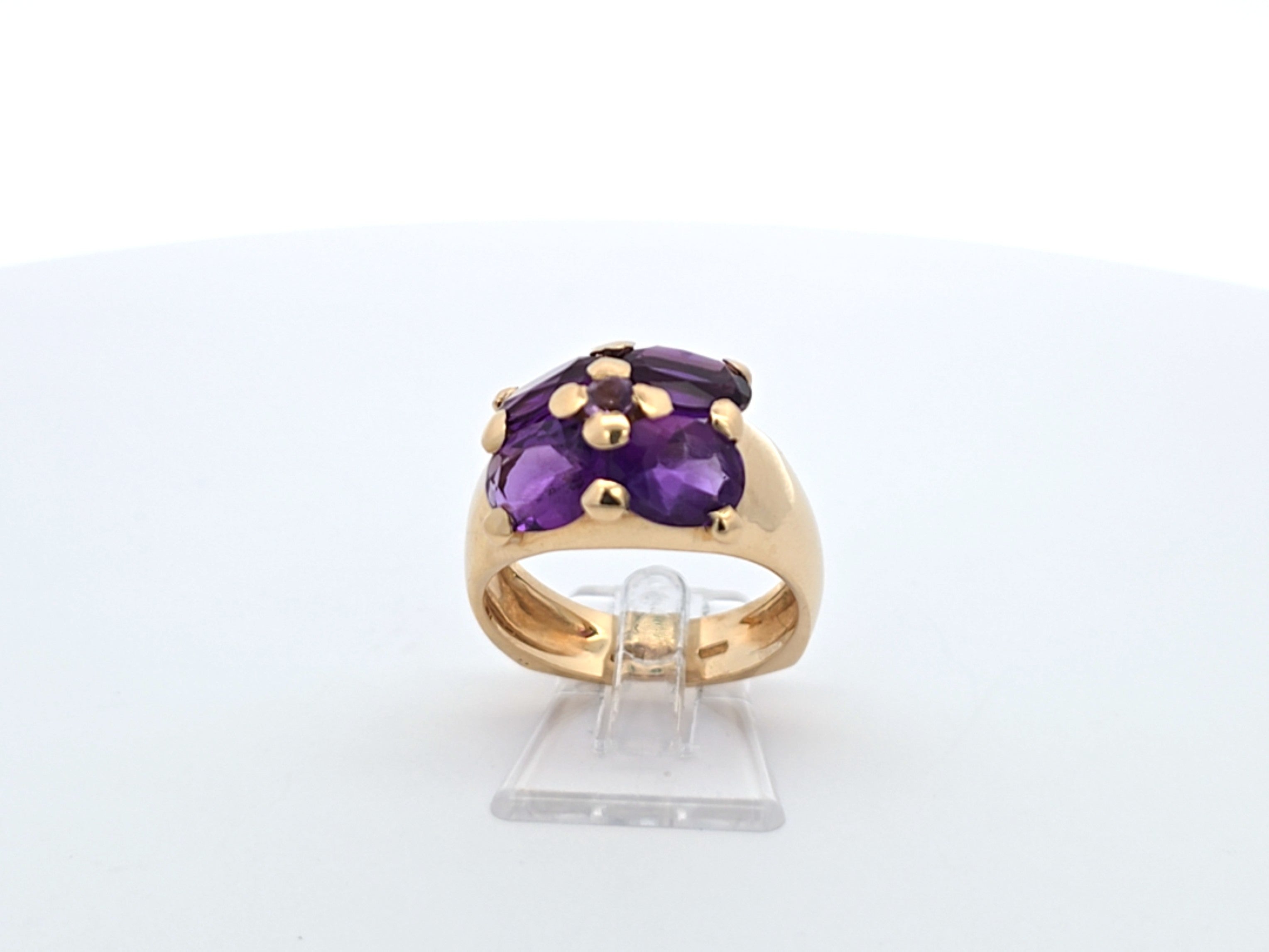 Ring Gelb Gold 750 Schmucksteine Lila Damen Geschenk