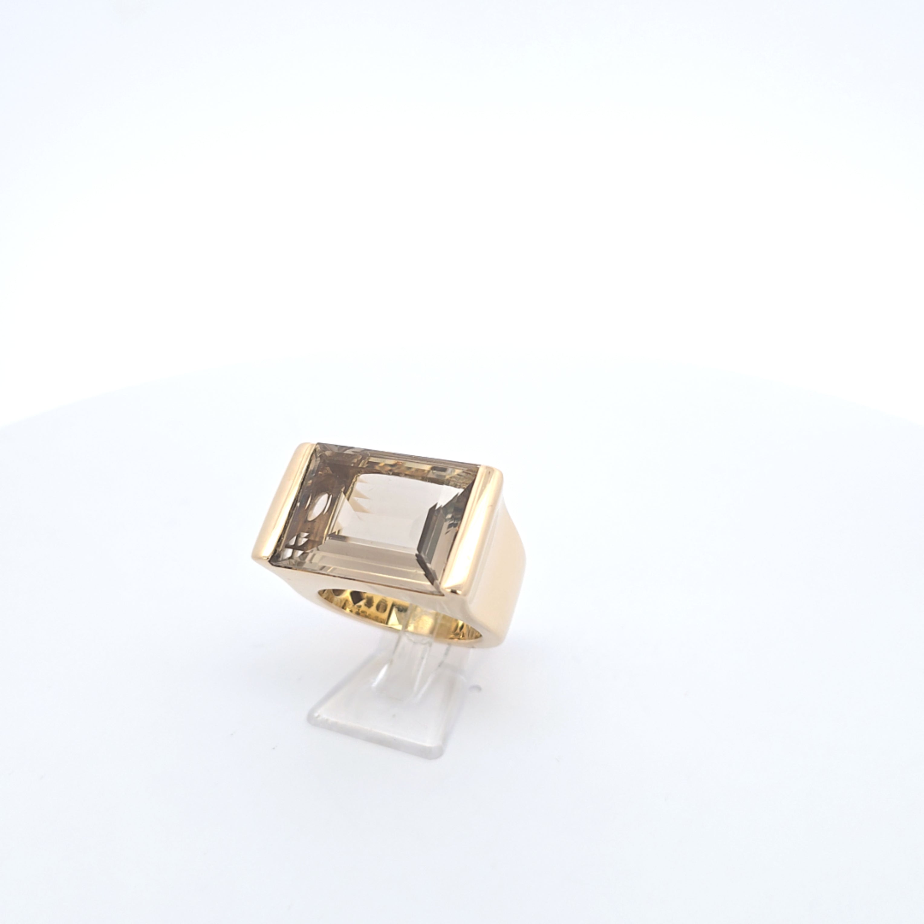 TONI GARD Ring Gelb Gold 585 14 kt *60* Schmuckstein  hellbraun
