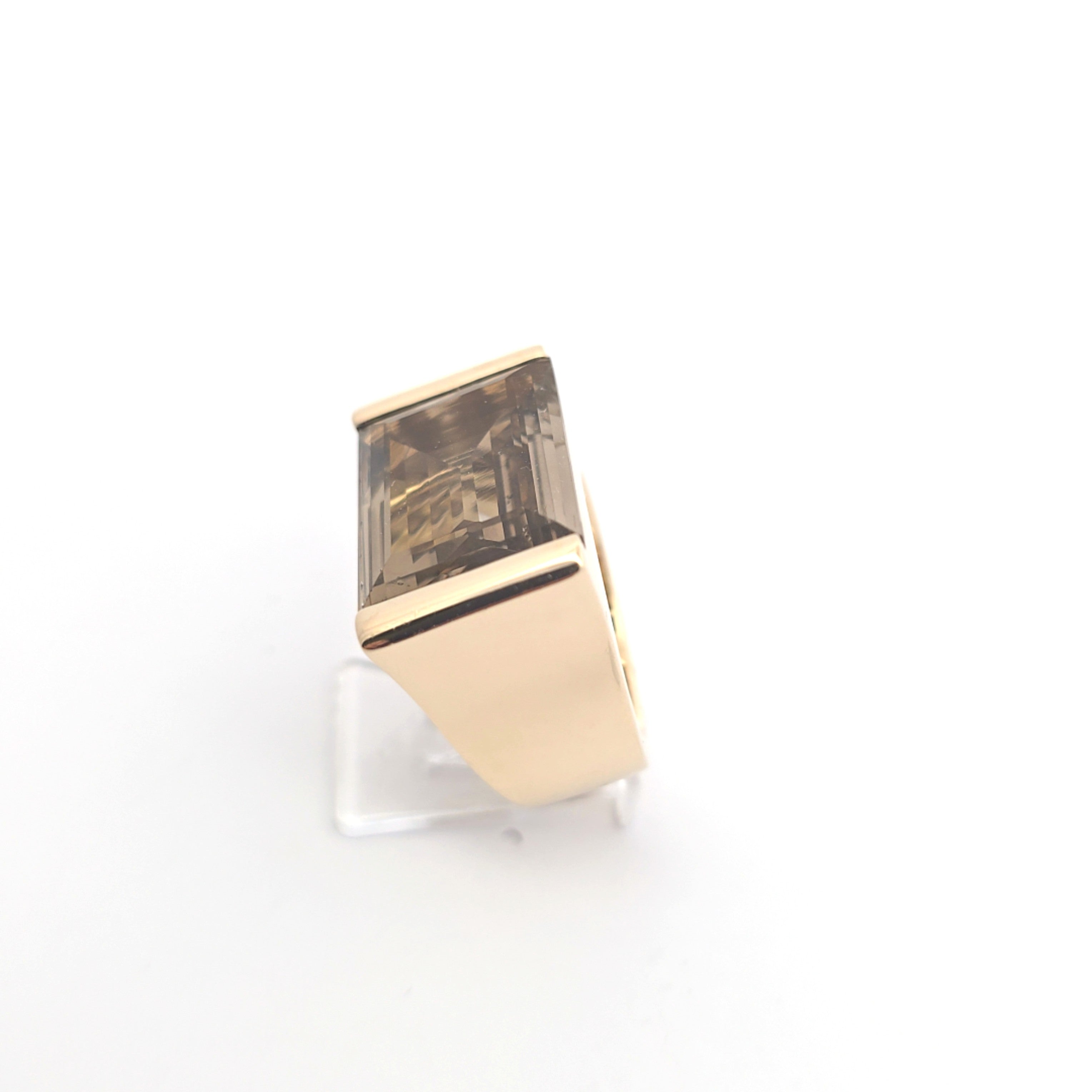 TONI GARD Ring Gelb Gold 585 14 kt *60* Schmuckstein  hellbraun