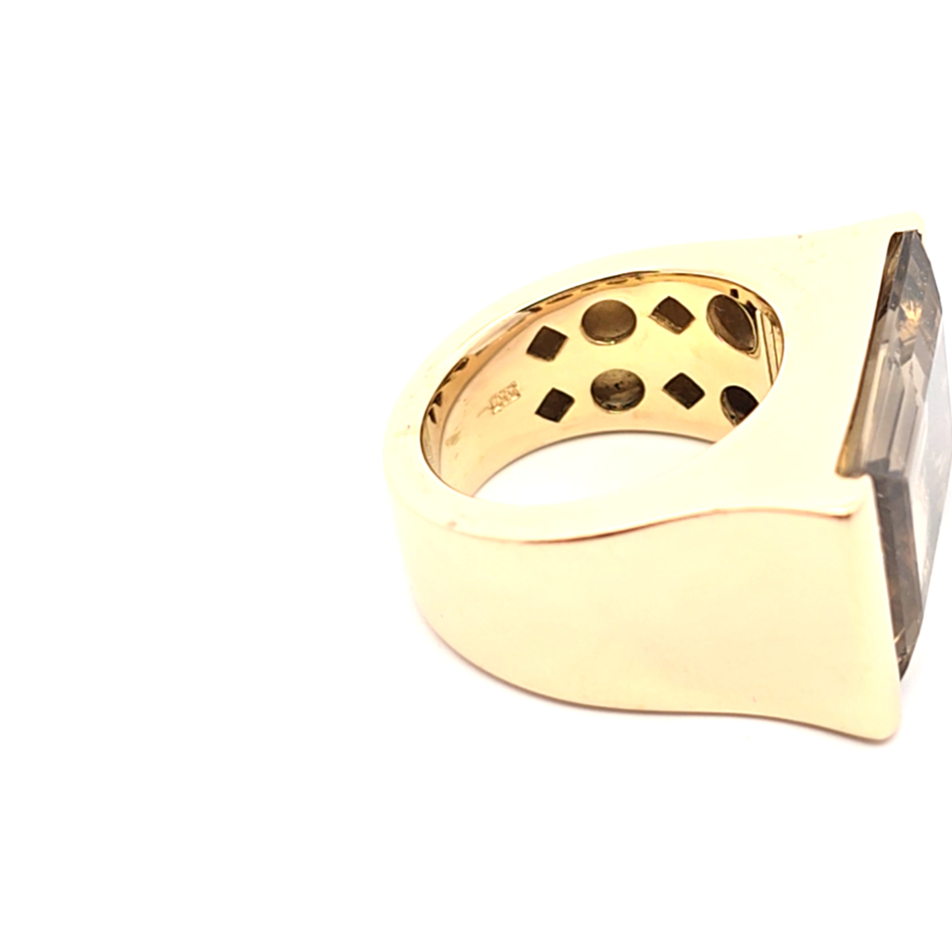 TONI GARD Ring Gelb Gold 585 14 kt *60* Schmuckstein  hellbraun