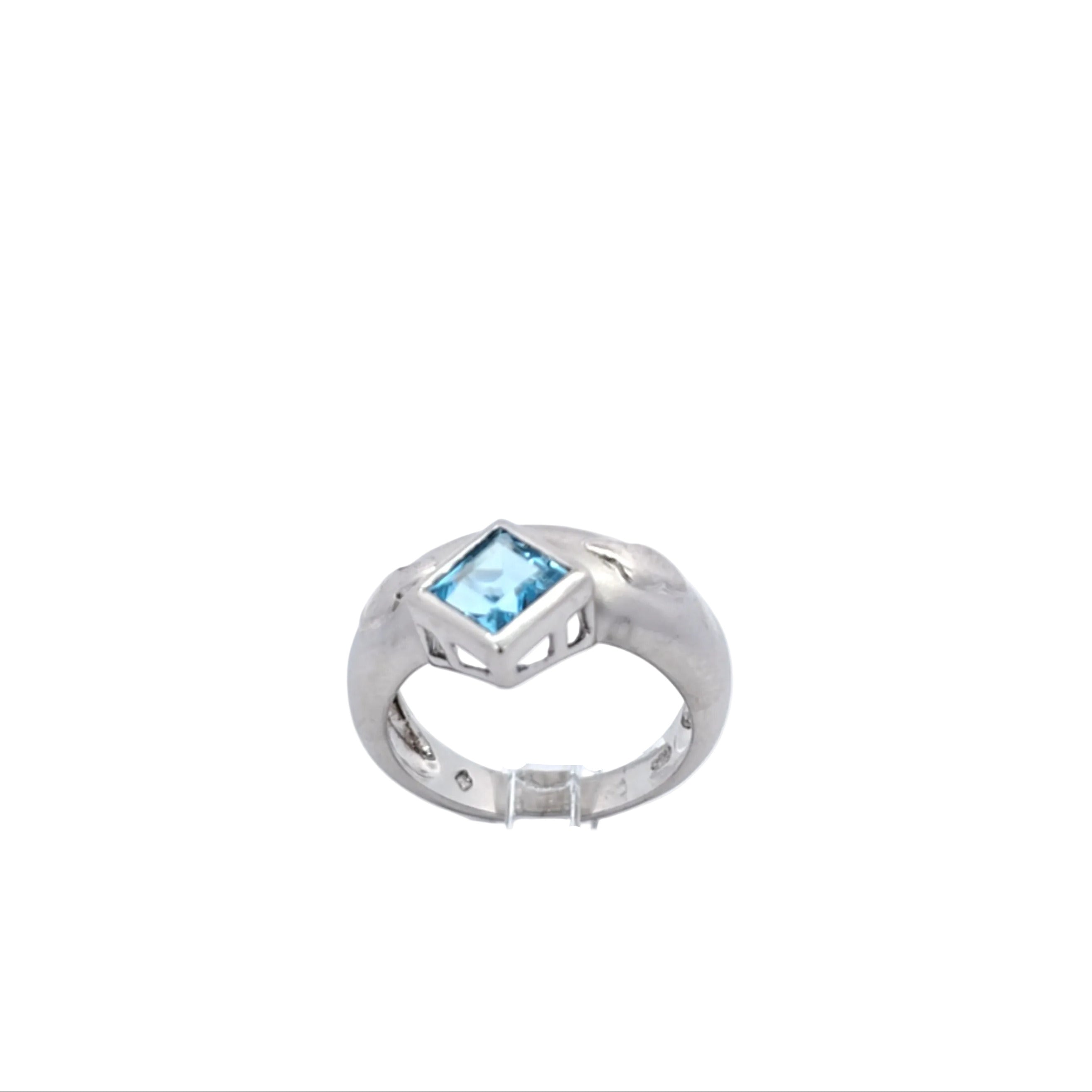 Ring Weiß Gold 585 Schmuckstein Hellblau Damen