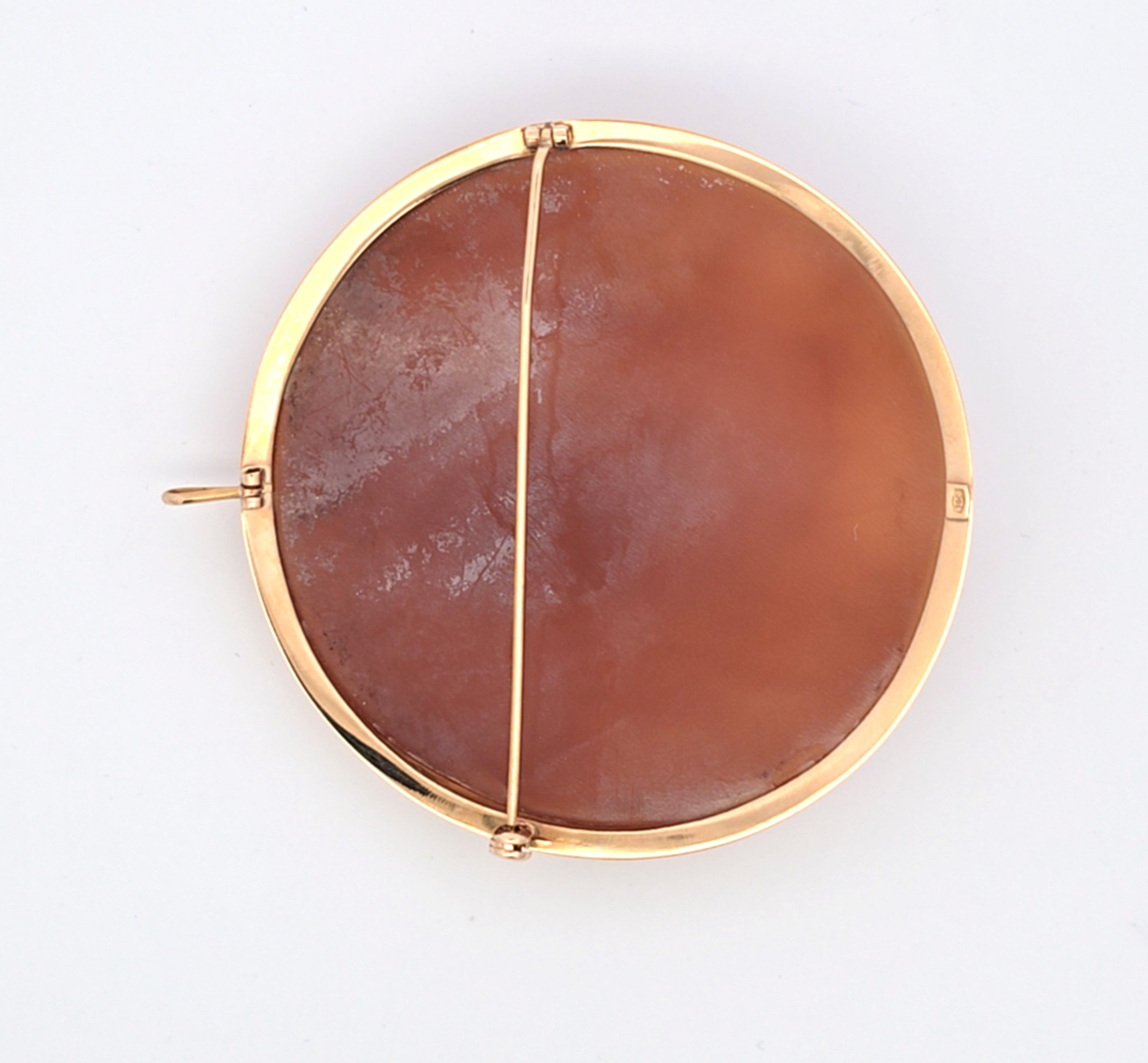 Anhänger Brosche Kamee Gelb Gold 750 Schmuck