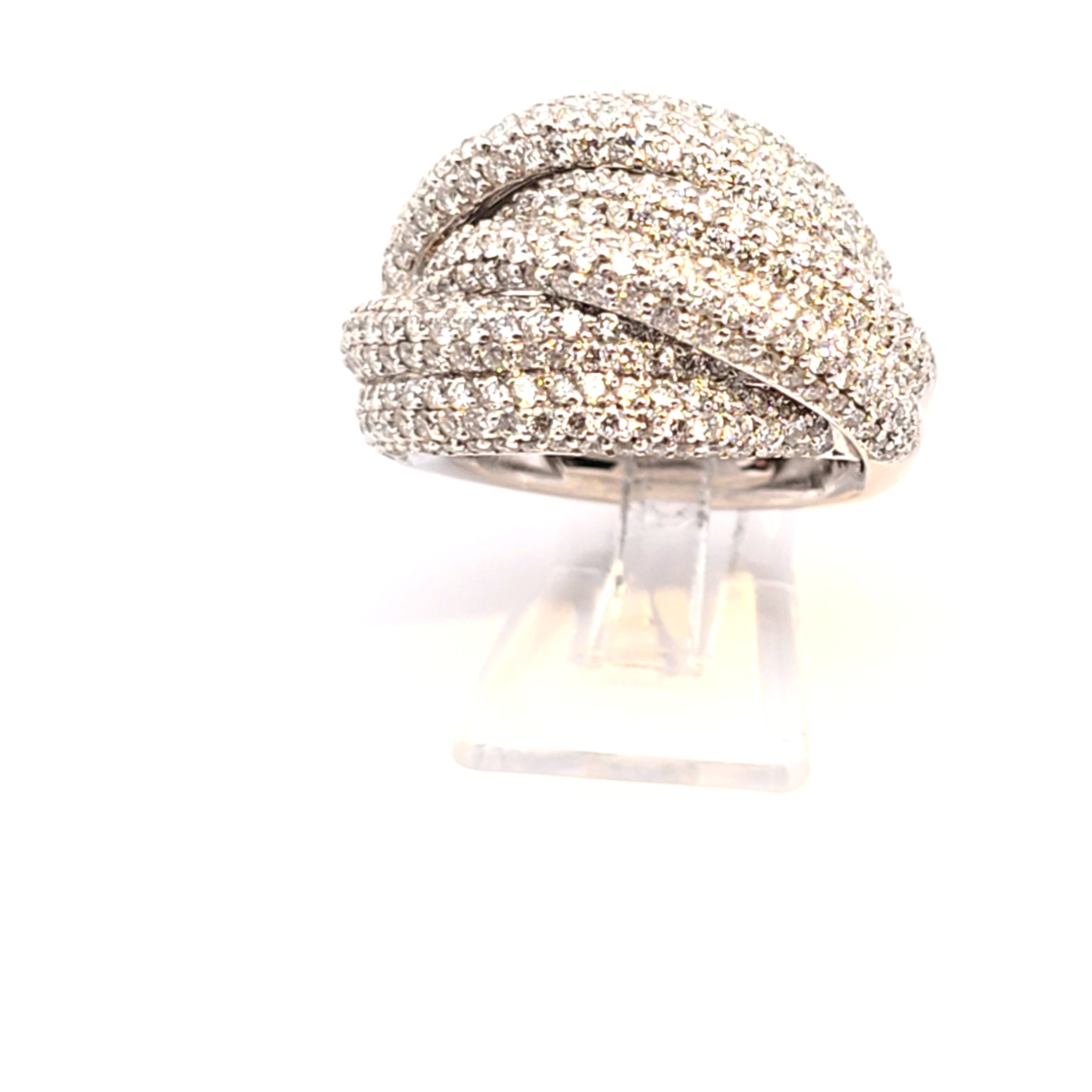 Damen Ring ca.350 Brillanten je ca. 0,01Weiß Gold 750 18 kt *53*