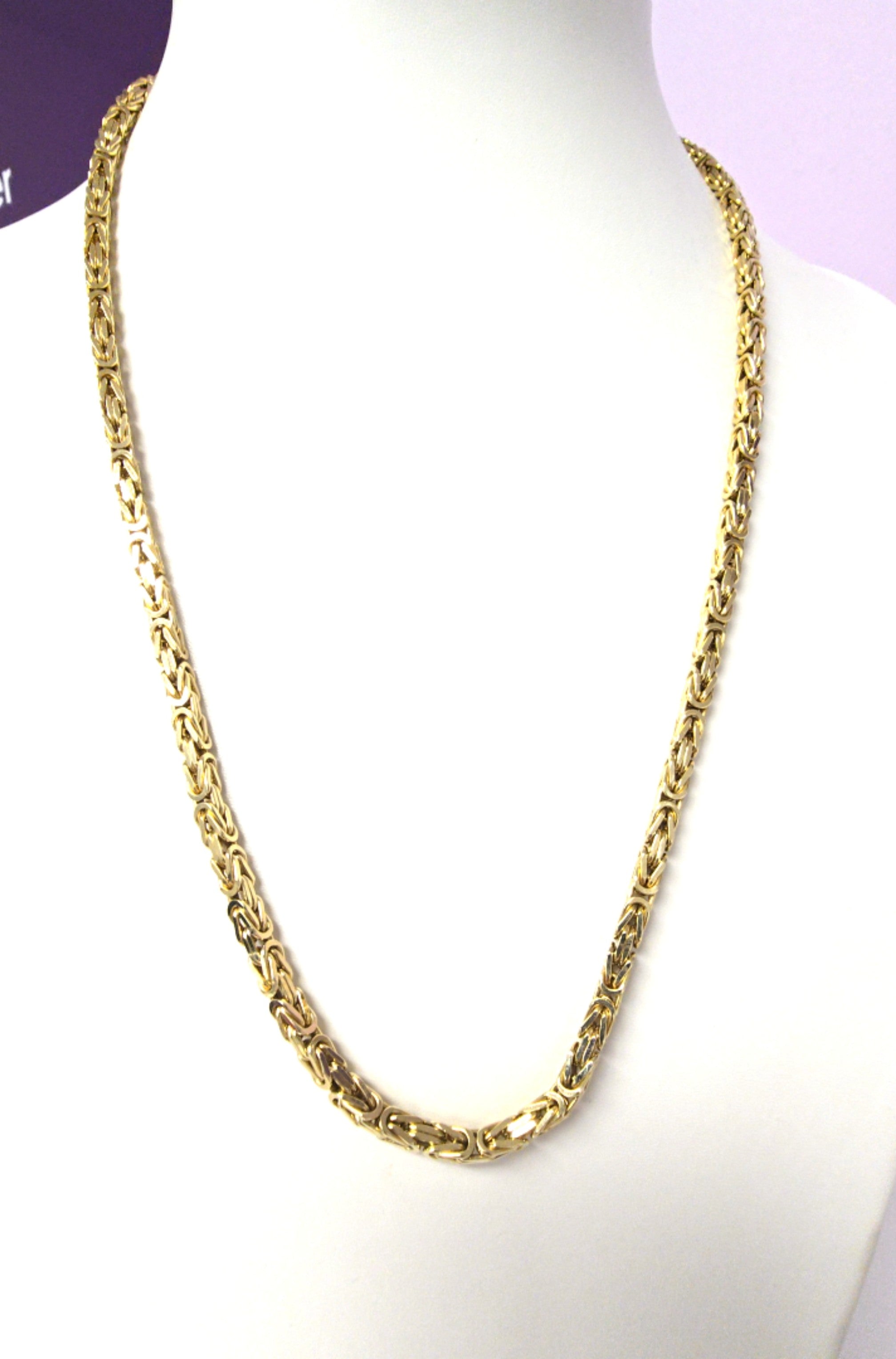 Königskette Gelb Gold 585 14 kt L: 60 / 4 mm Unisex