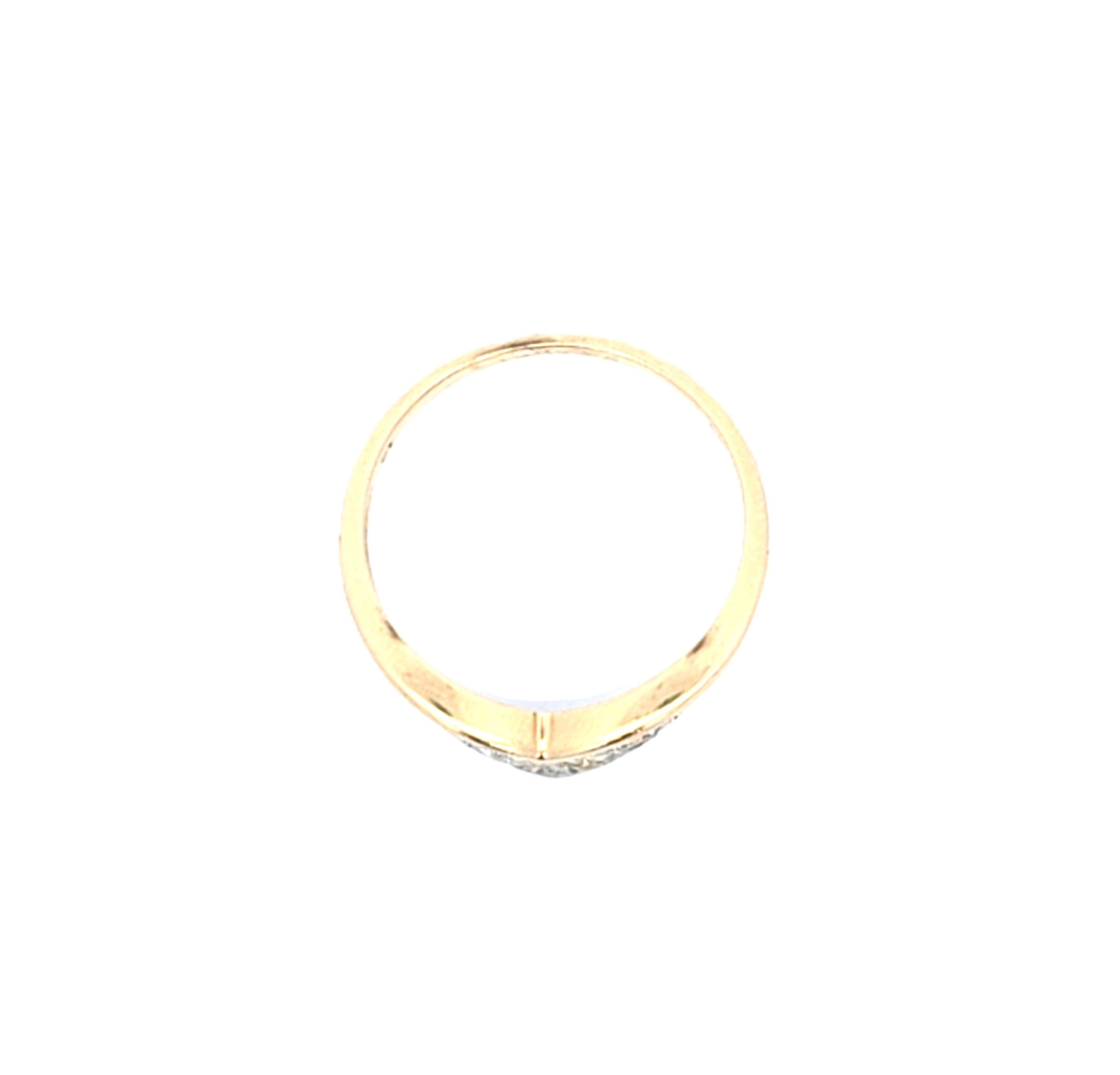 Damenring Gelbgold Weißgold 585 Brillanten Gr.55