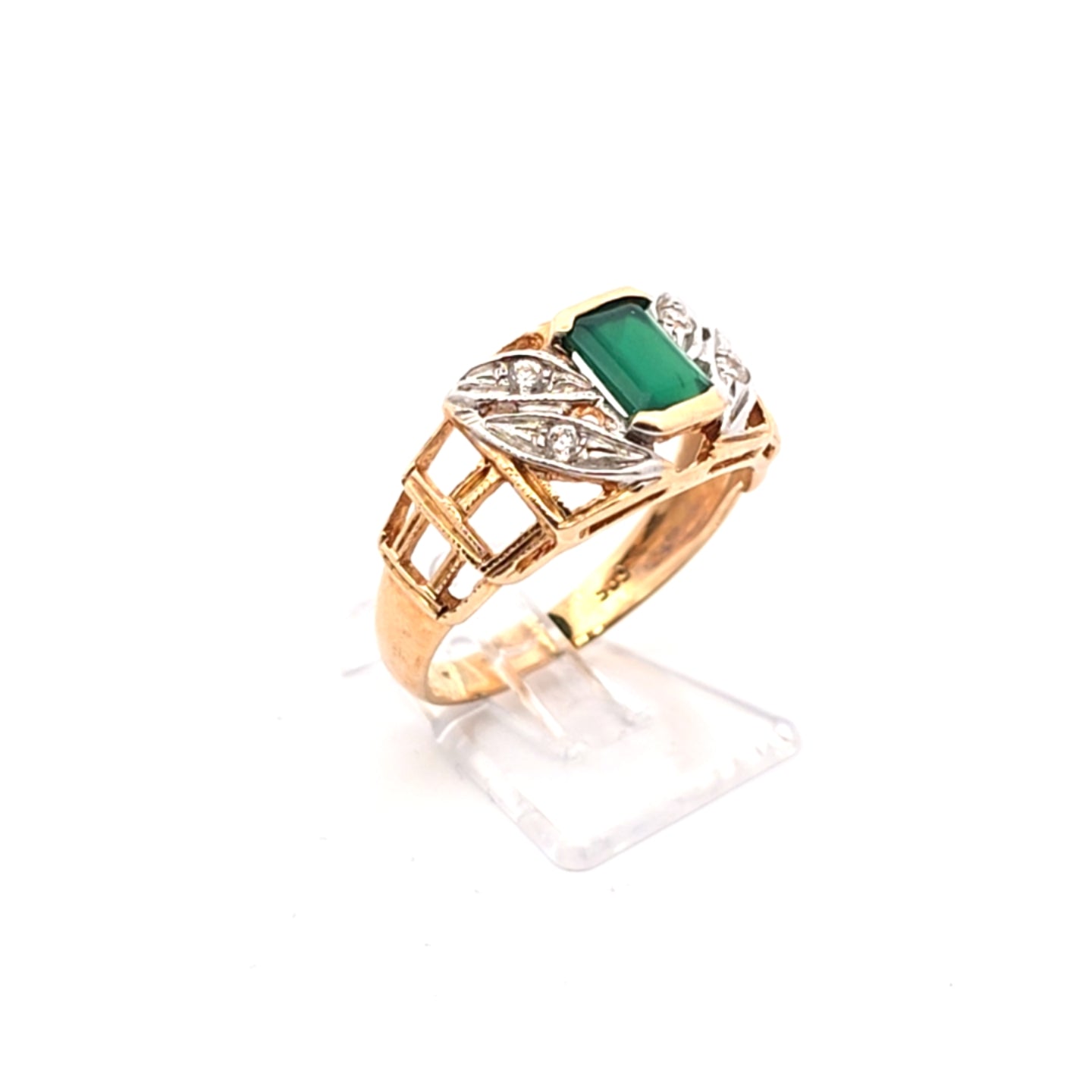 Damen Ring Gelb Gold 585 14 kt Zirkonia *61* Farbstein 226159