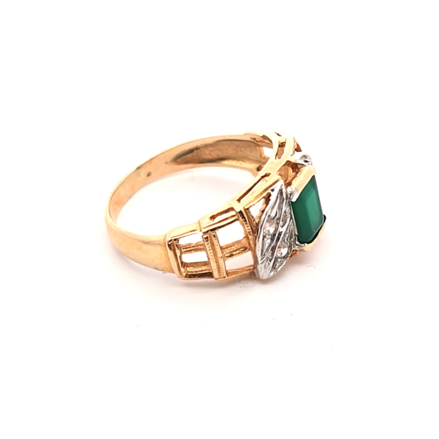 Damen Ring Gelb Gold 585 14 kt Zirkonia *61* Farbstein 226159