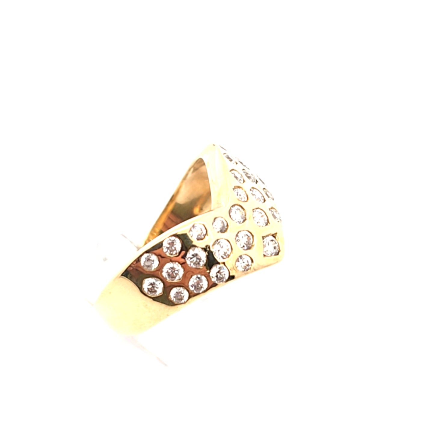 Damen Ring Gelb Gold 750 18 kt Zirkonia 227615