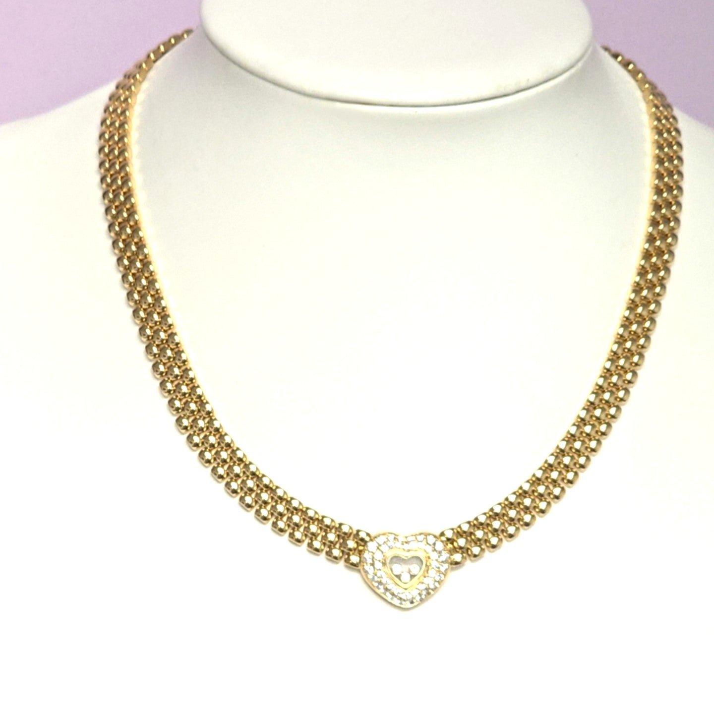 Damen Chopard Collier Gelbgold 750 18 kt Happy Diamonds 45 cm Ref.812267