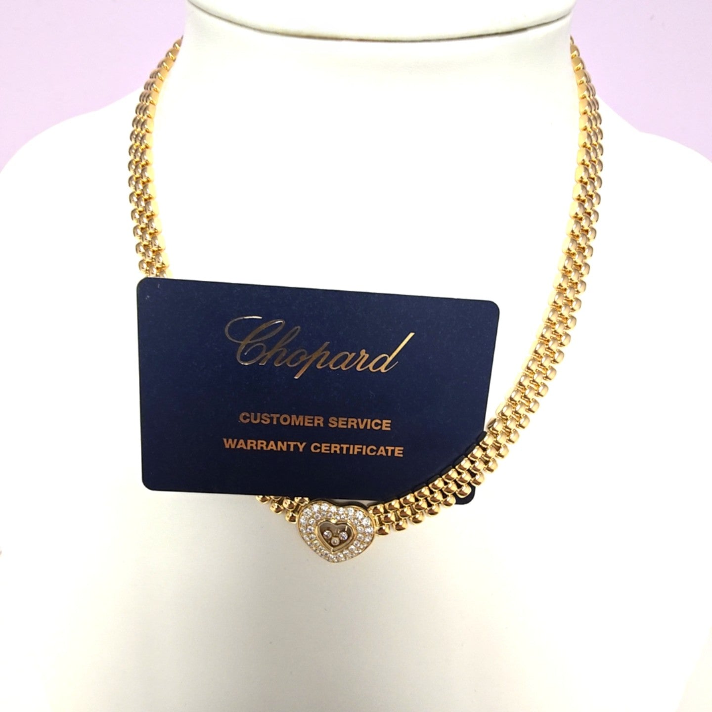 Damen Chopard Collier Gelbgold 750 18 kt Happy Diamonds 45 cm Ref.812267