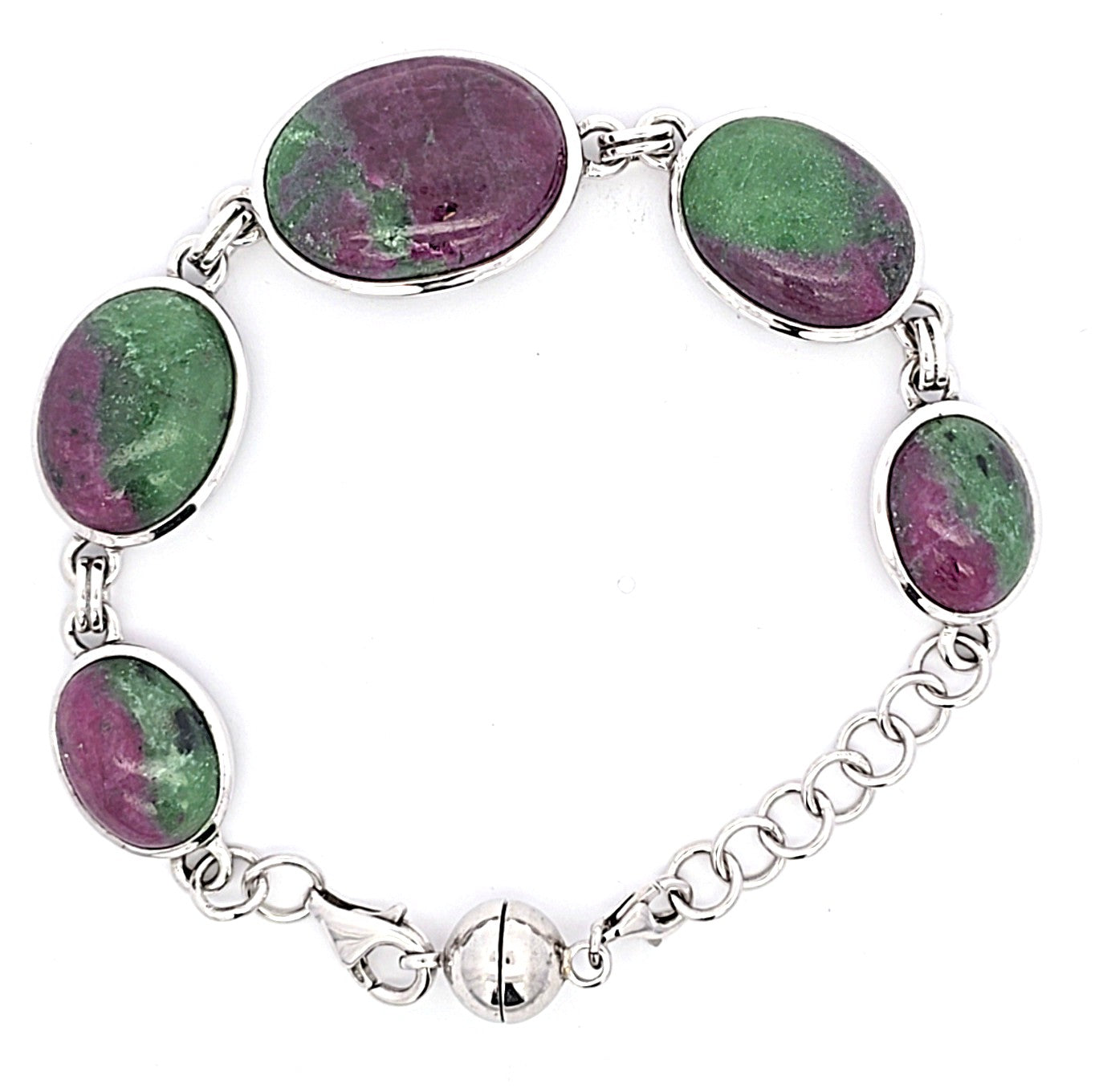 Armband Silber 925 Schmucksteine grün lila Damen