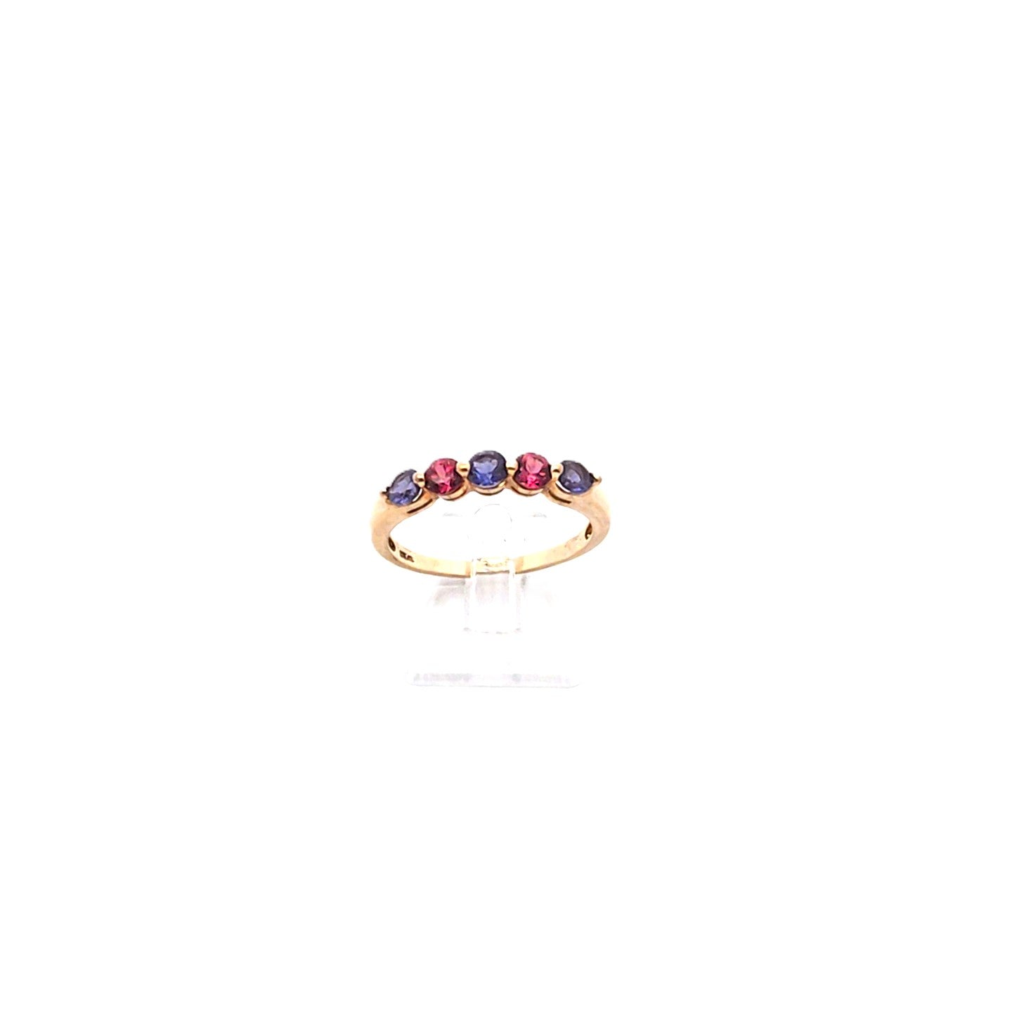 Damen Ring Gelbgold Schmuckstein Violett und Rosa 375 / 9kt