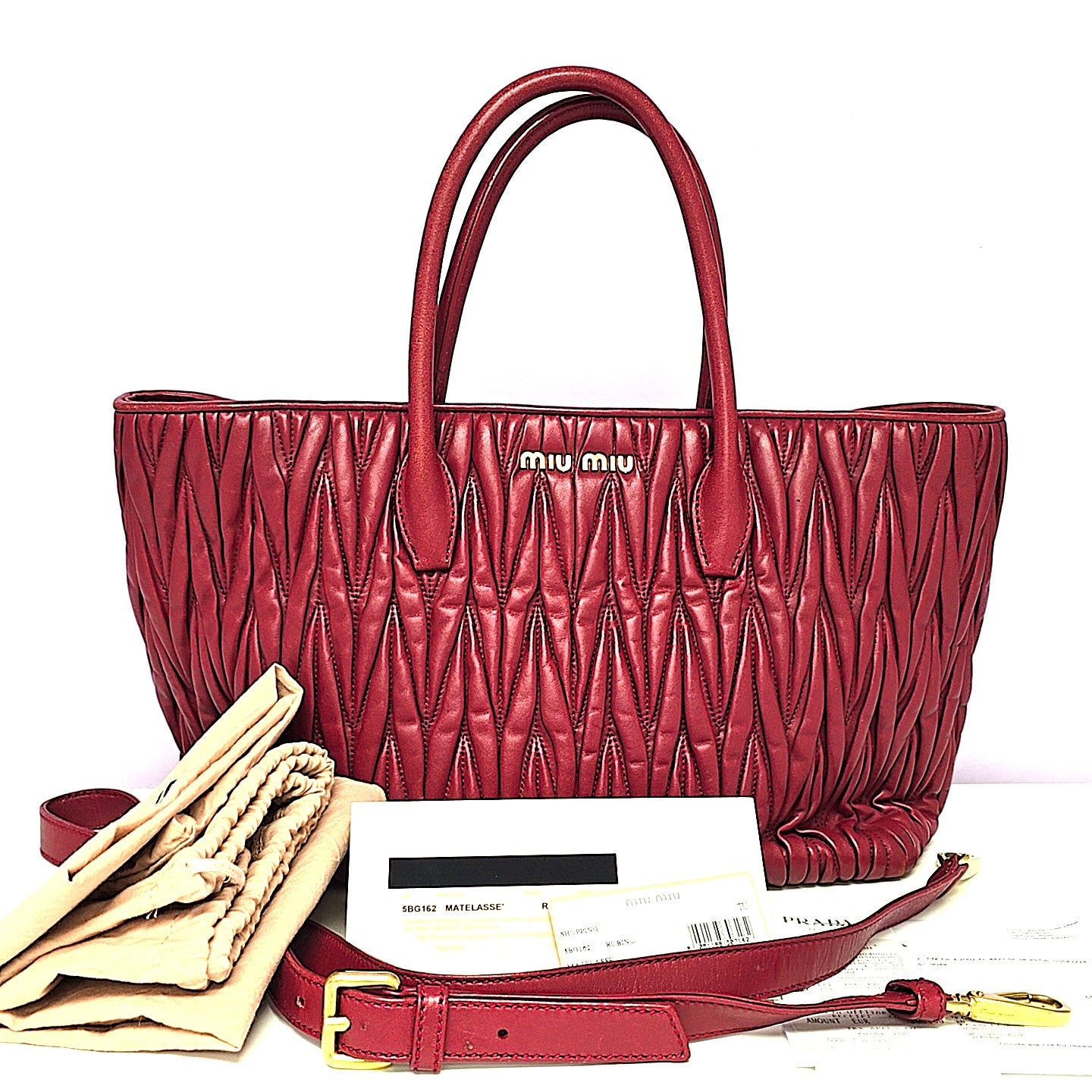 Prada Miu Miu Matelasse Rubino Tasche