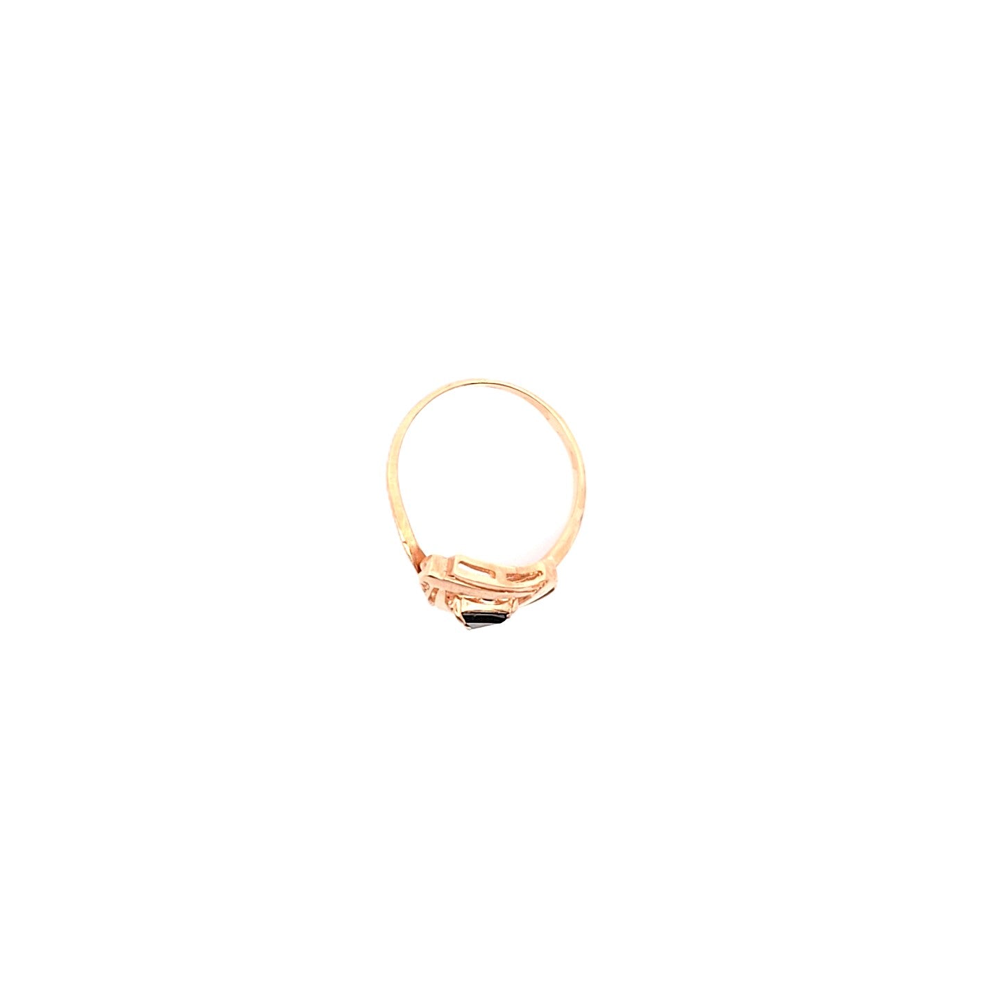Damen Ring Rotgold 585 /14kt Schmuckstein Schwarz