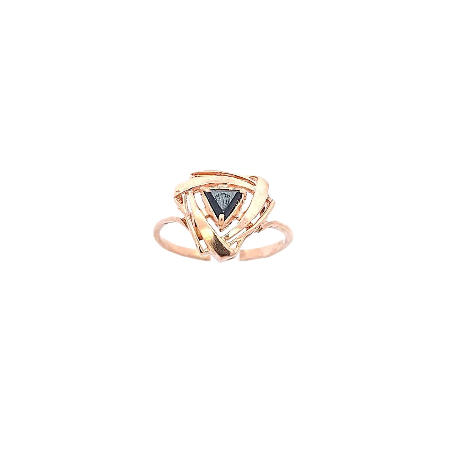 Damen Ring Rotgold 585 /14kt Schmuckstein Schwarz