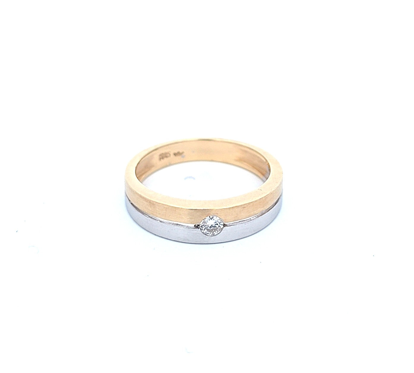 Ring Gelb-/Weißgold Brillant 585/14kt Gr.53