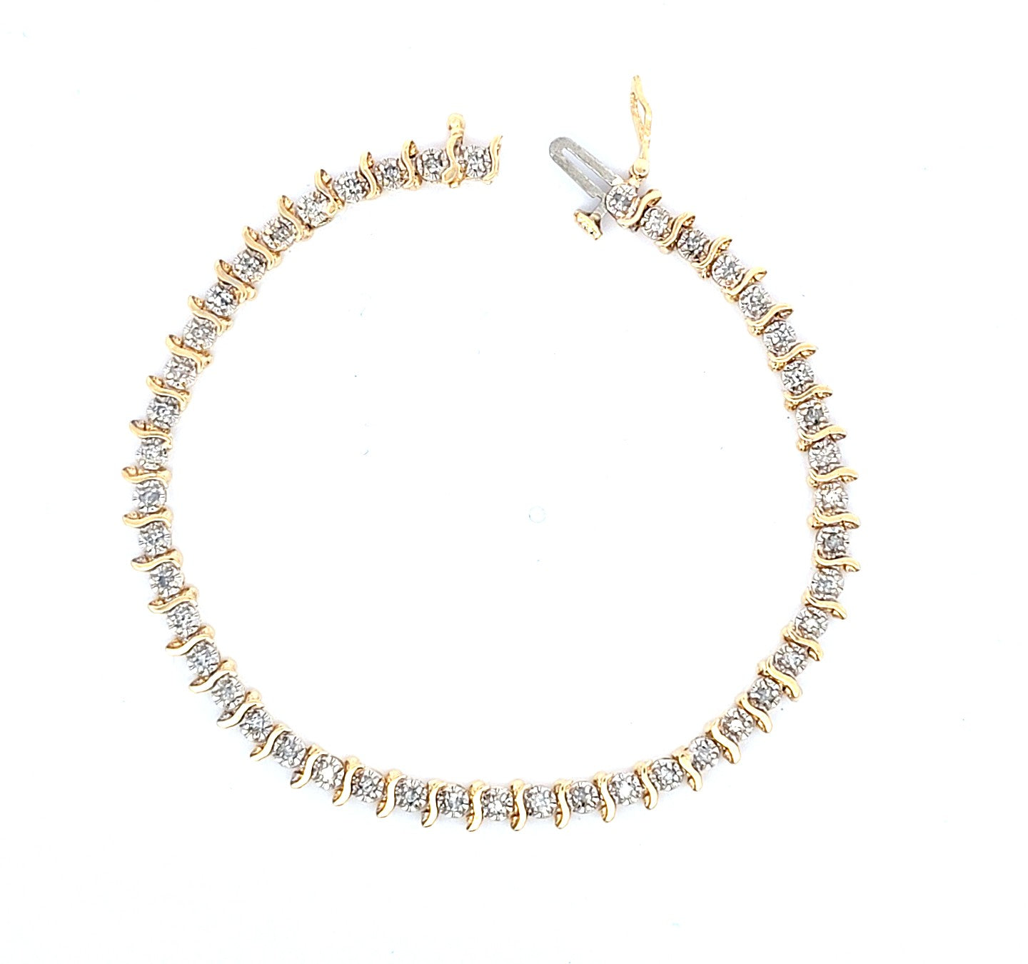 Armband Gelb-/Weißgold Brillanten 585/14kt ca.18 cm