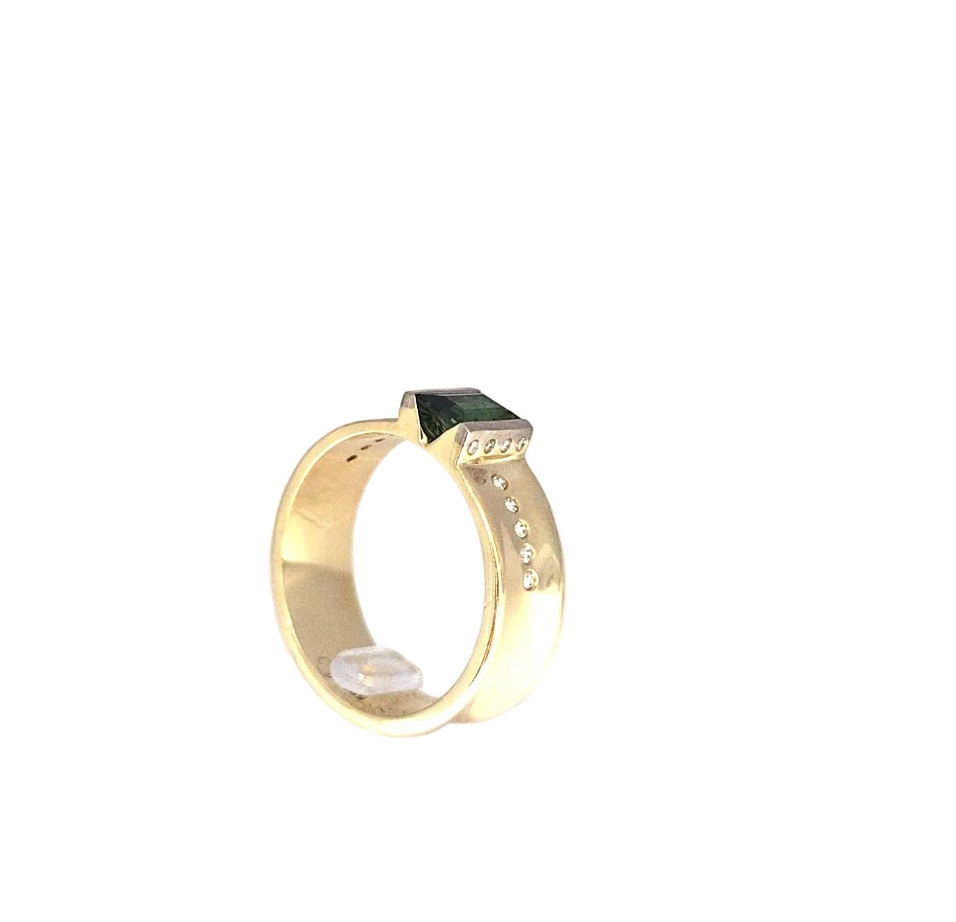 Damen Ring Gelbgold Smaragd 18 Brillanten 0,18ct 585/14kt Gr.57