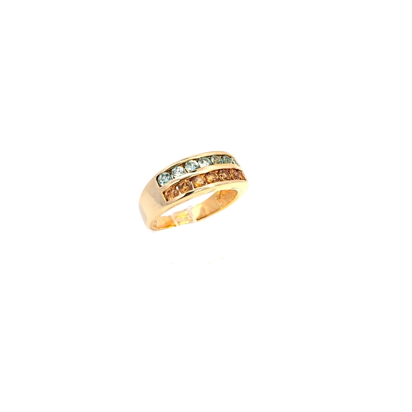 Damen Ring Gelbgold Schmuckstein blau/orange 333/8kt Gr.53