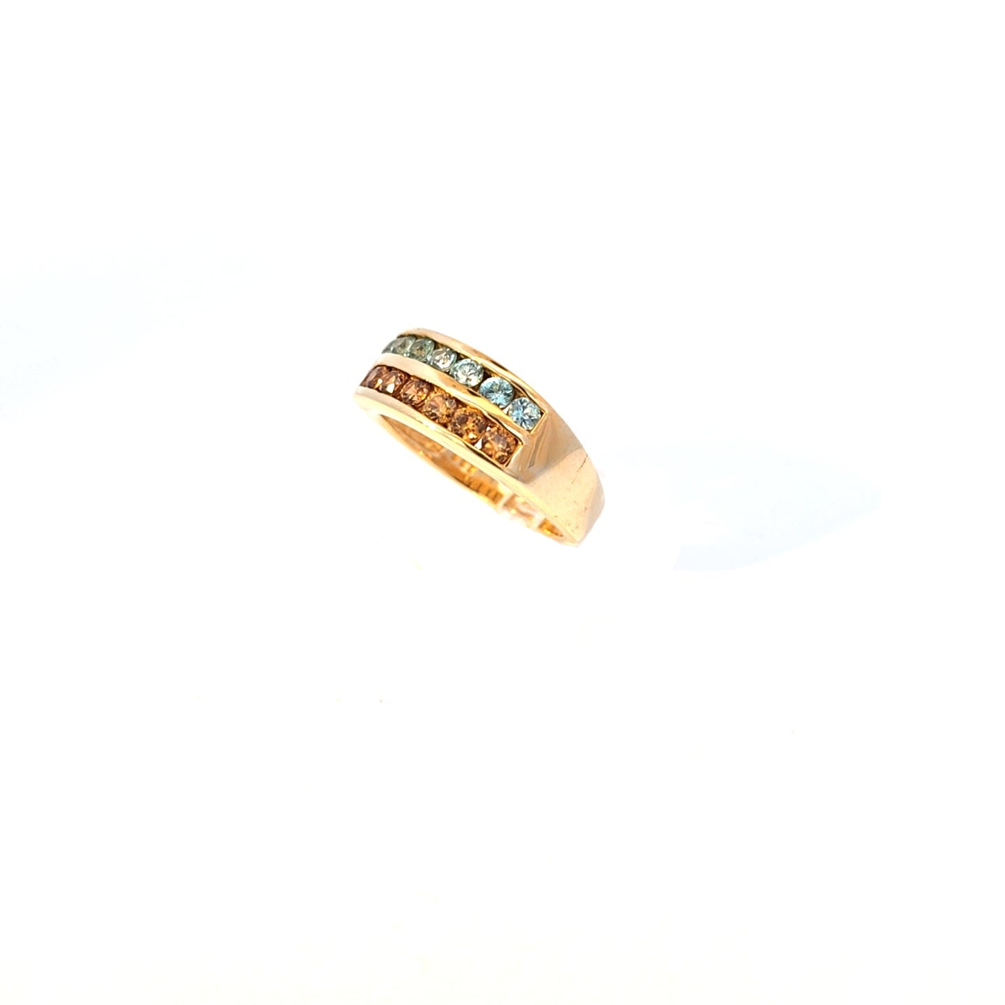 Damen Ring Gelbgold Schmuckstein blau/orange 333/8kt Gr.53