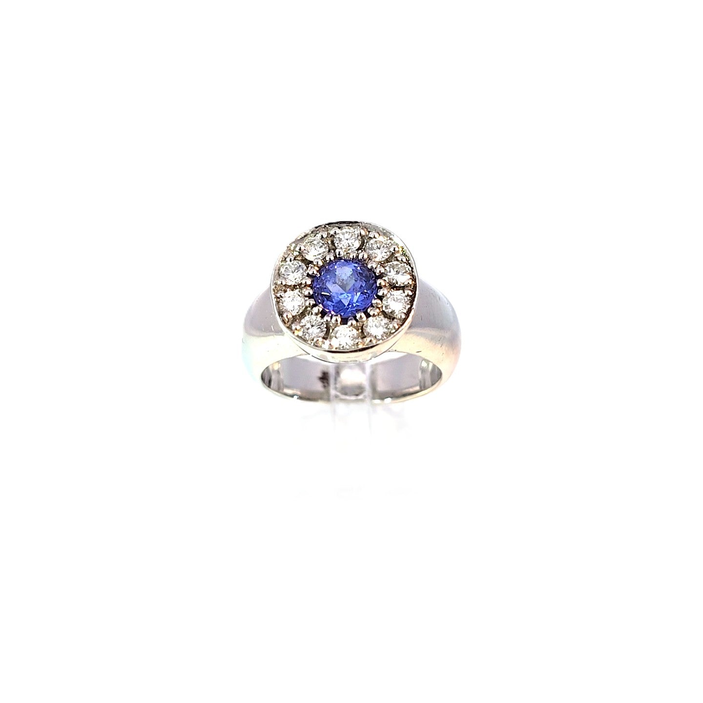 Ring Platin Brillant Diamanten Schmuckstein Blau Damen 203357