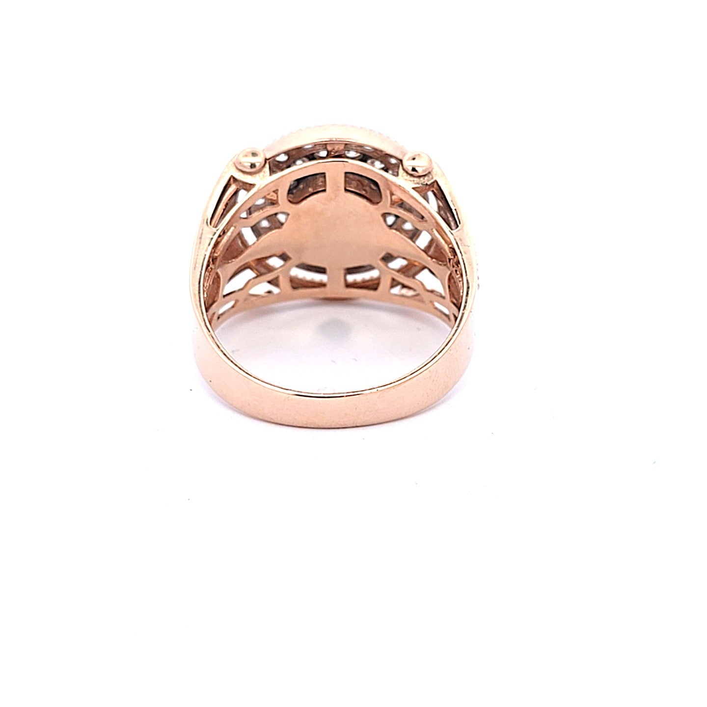 Ring Rot Weiß Gold 585 14 kt Zirkonia Schmuckstein Schwarz