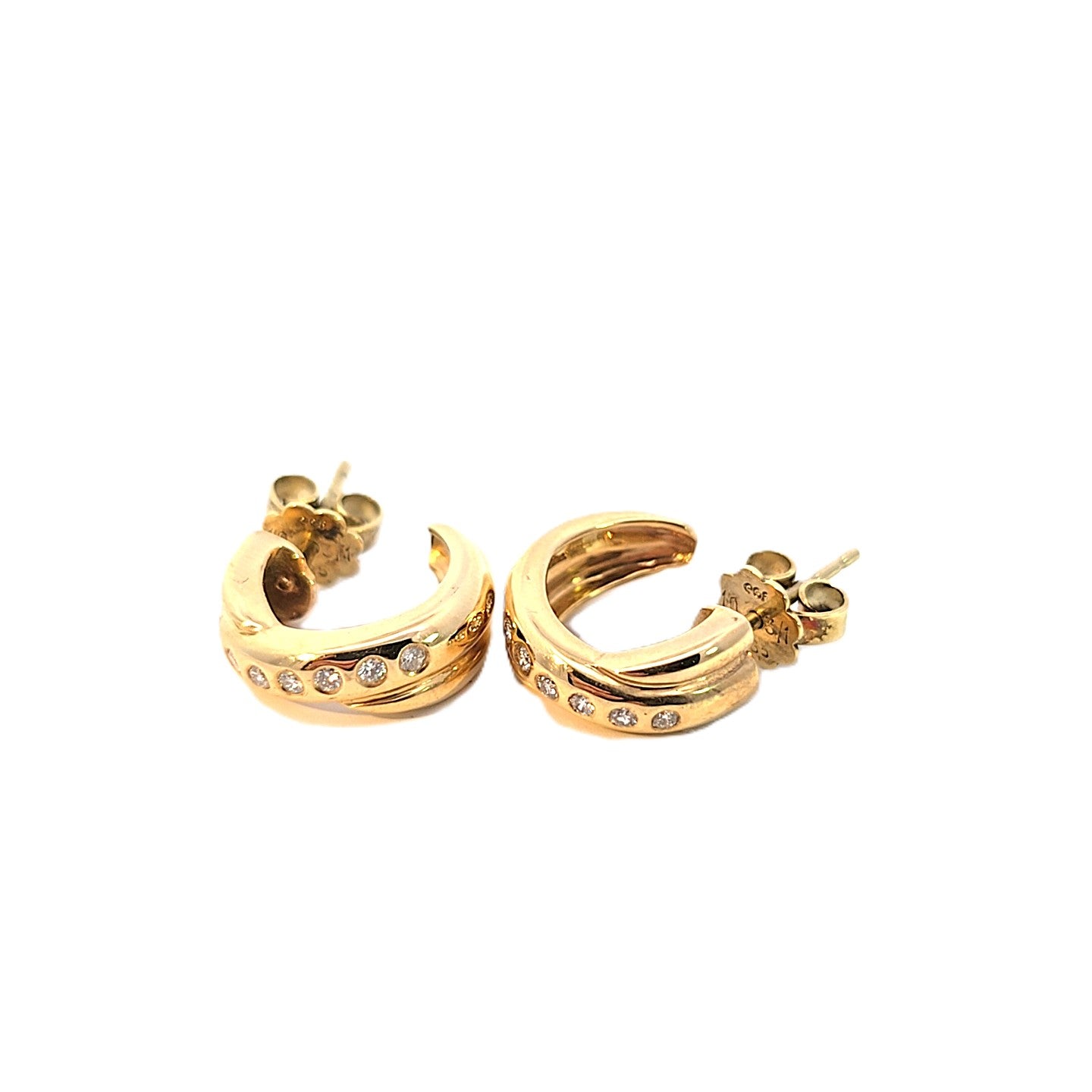 Ohrringe Gelb Gold 585 Brillanten Creole Schmuck Damen