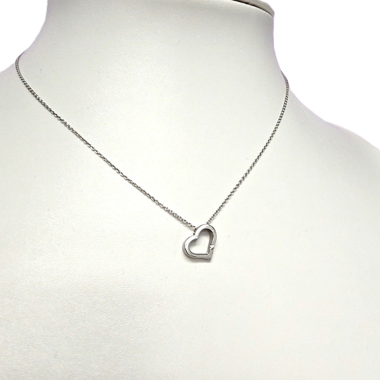 Damen Kette Weißgold Herz Anhänger 585 / 14 kt Brillant