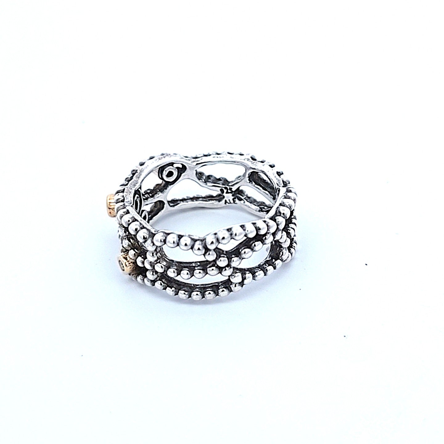 Pandora Ring Silber 925 Diamanten Gold Damen