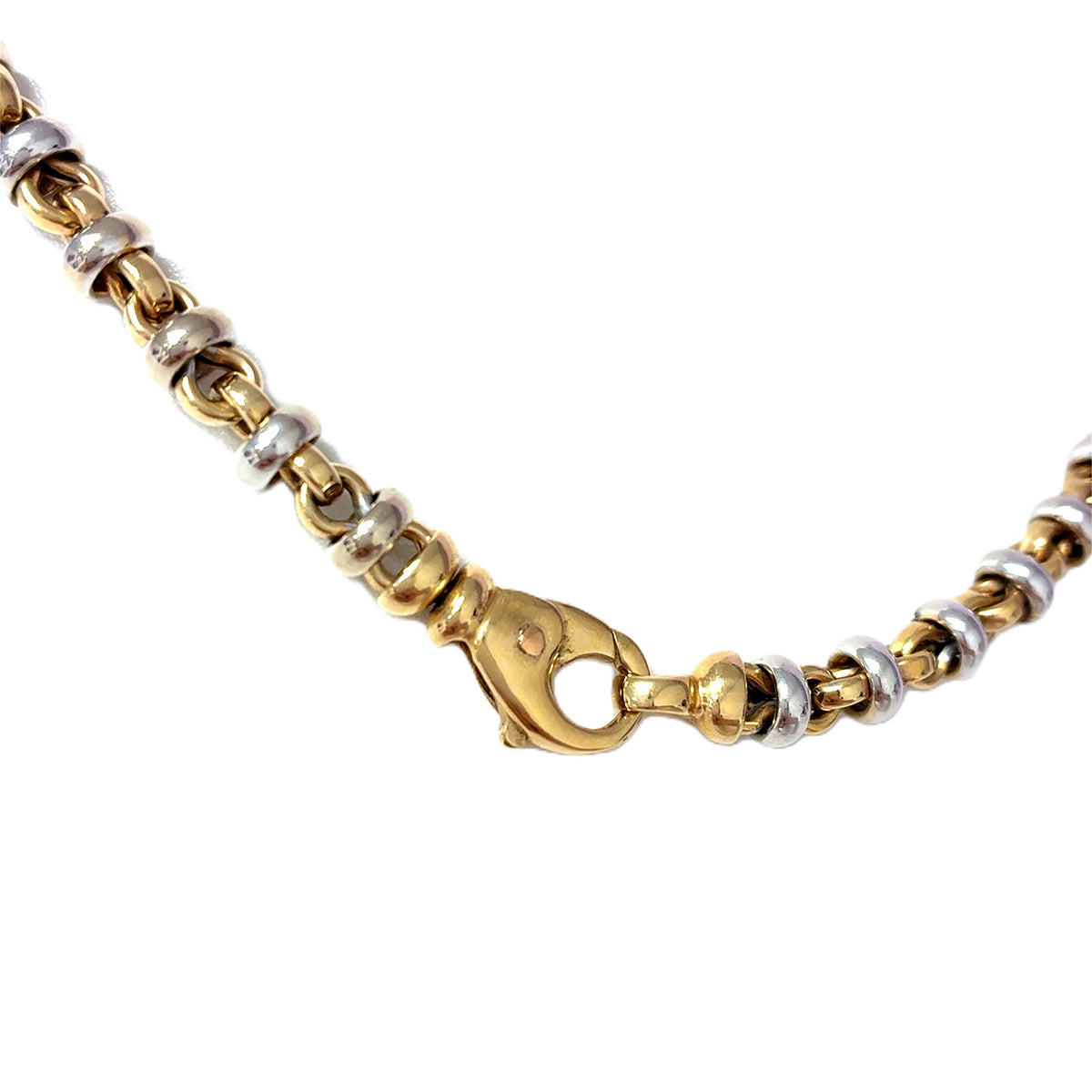 Unisex Anker Kette Gelbgold Weißgold 585 / 14 kt 41 cm