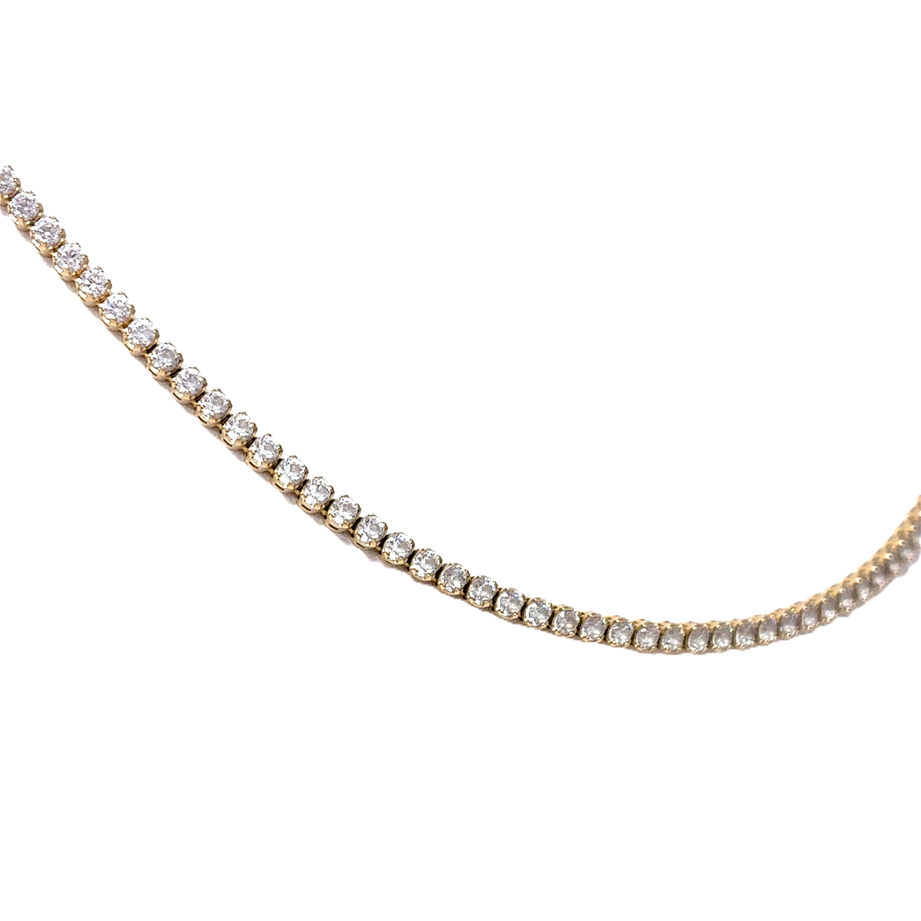 Damen Kette Gelb Gold 585 / 14 kt Zirkonia Schmuck