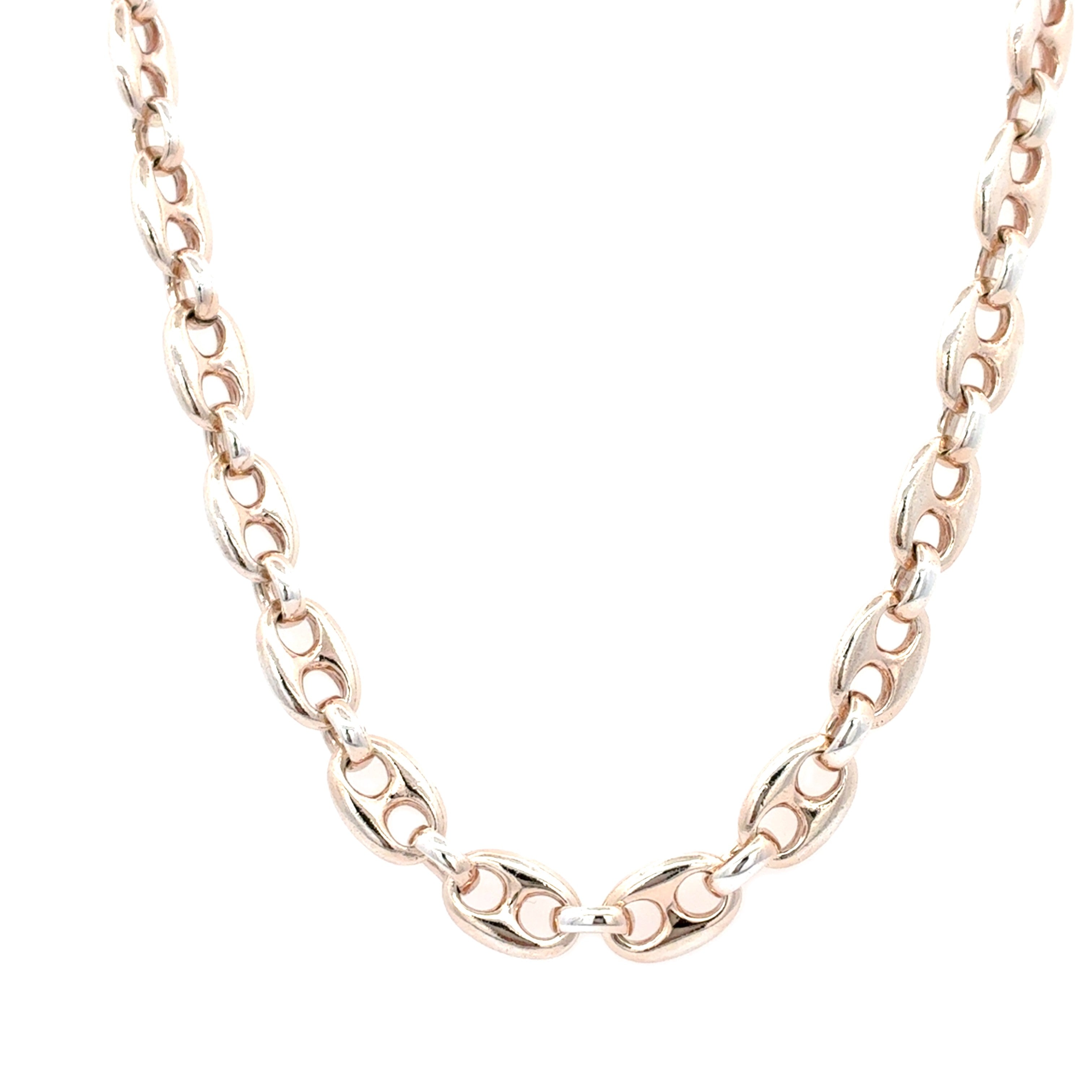 Herren Bohnen Kette Sterling Silber 925 Geschenk Schmuck