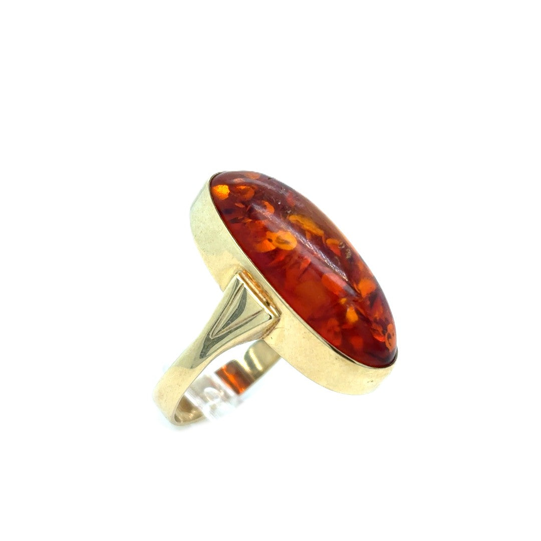 Ring Gelbgold 333 Gr.57 Bernstein