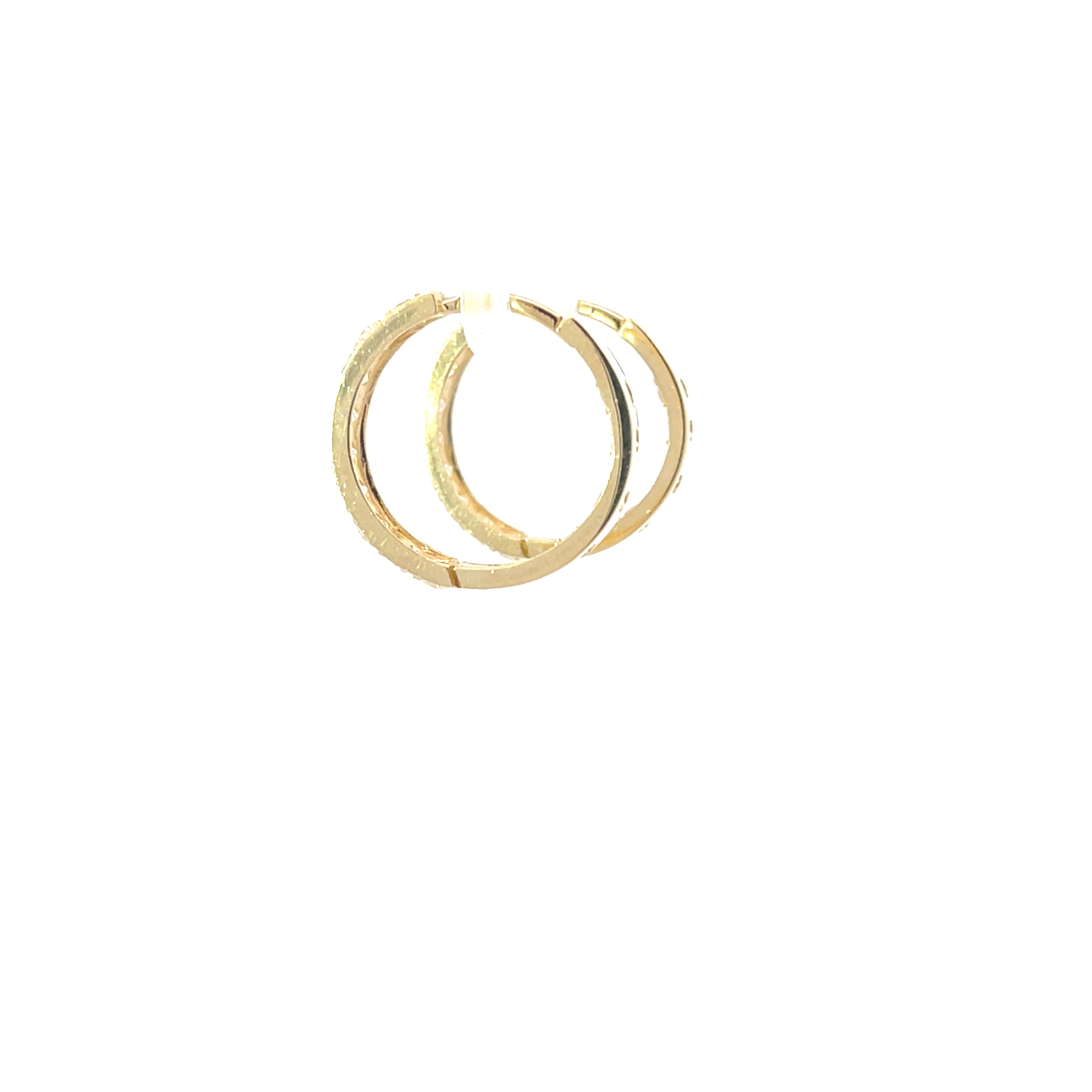 Ohrringe Creolen 585 14 Karat Gelb Gold mit Zirkonia