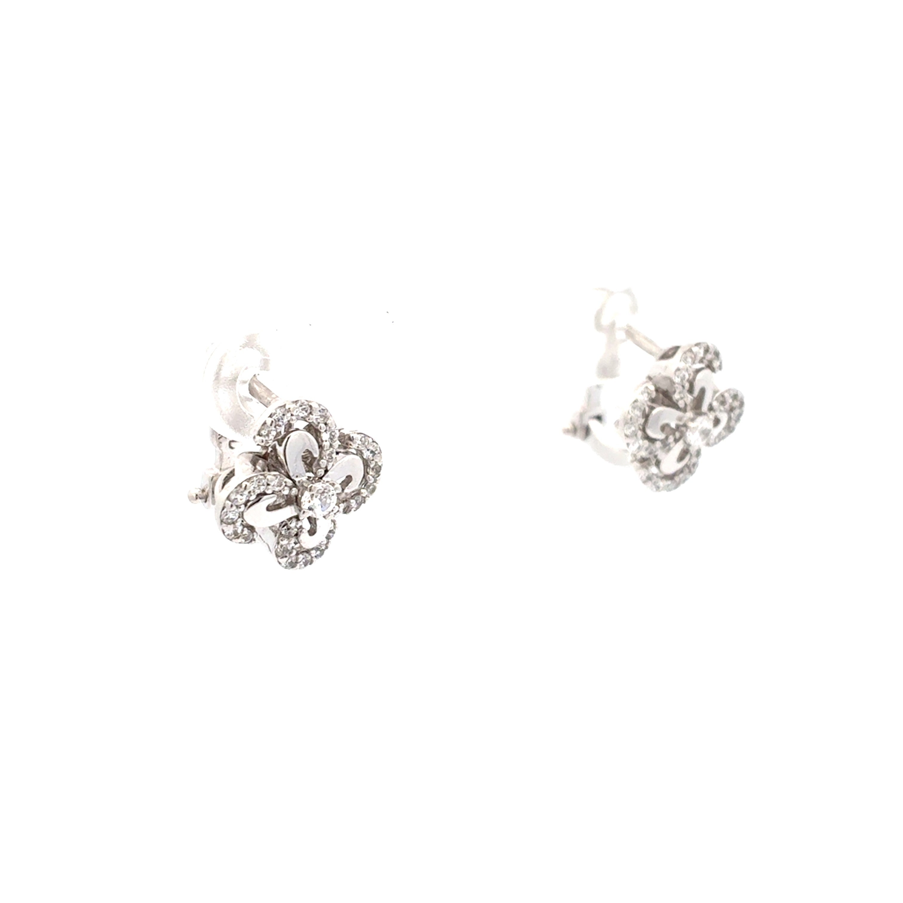 Ohrringe Weißgold 585/14kt Zirkonia Stecker