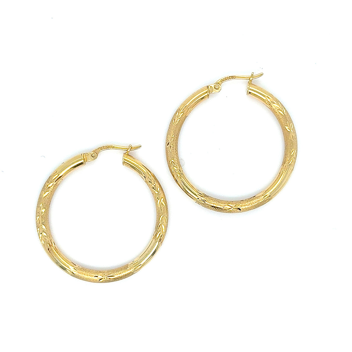 Ohrringe Gelb Gold 585 14 kt Creolen Damen