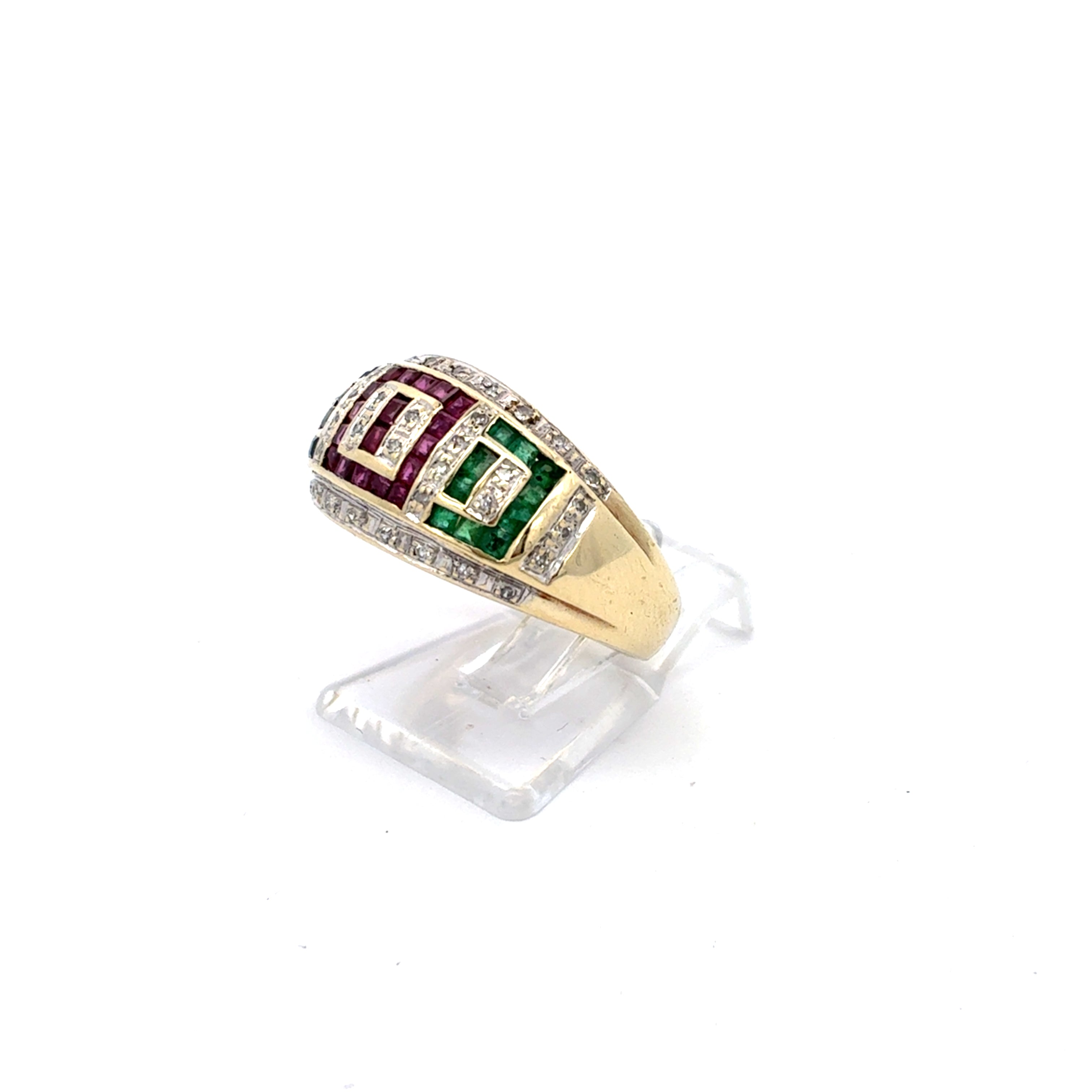 Ring Gelb Gold 585 Diamanten Schmucksteine Blau Rot Grün