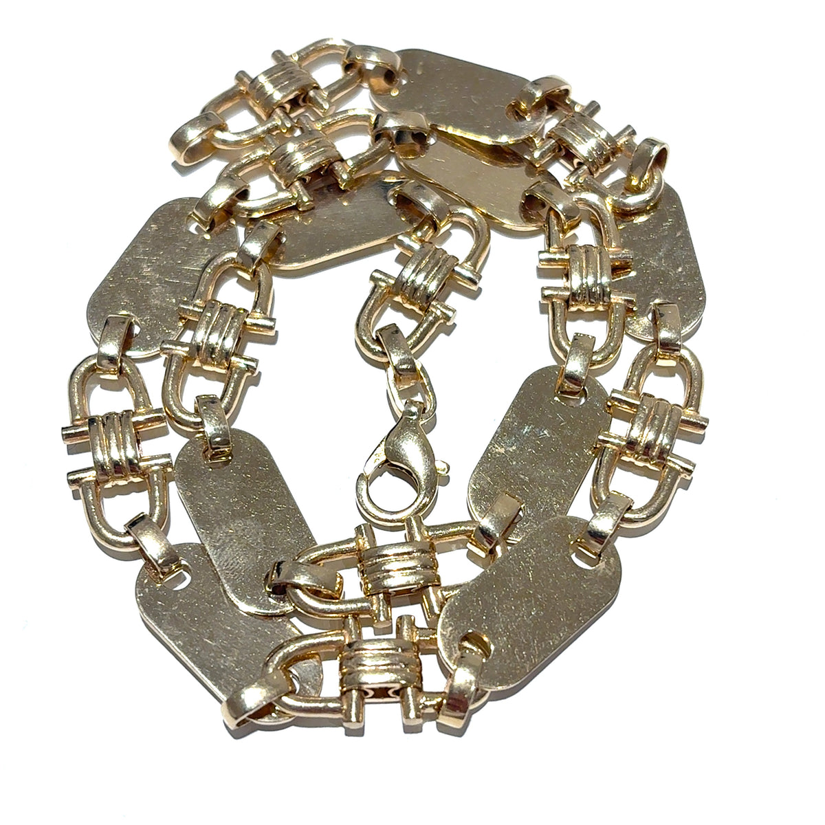 Kette Platte Steigbügel Gelb Gold 585 14 kt Unisex